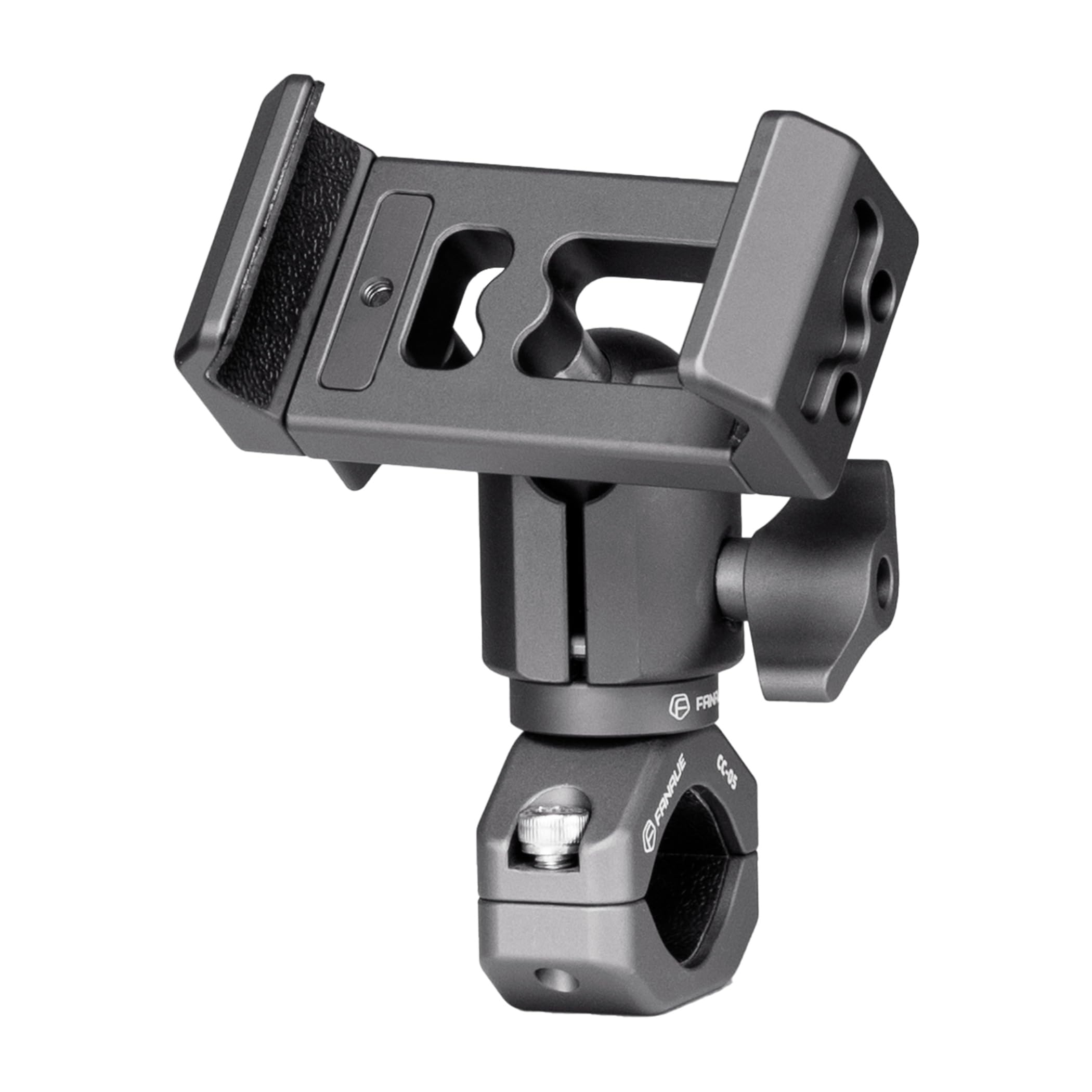 Fanaue Motorcycle Phone Holder With 1'' Ball Head Adapter, Aluminum Bike Scooter Phone Mount Handlebar Cell Phone Clamp Clip Com