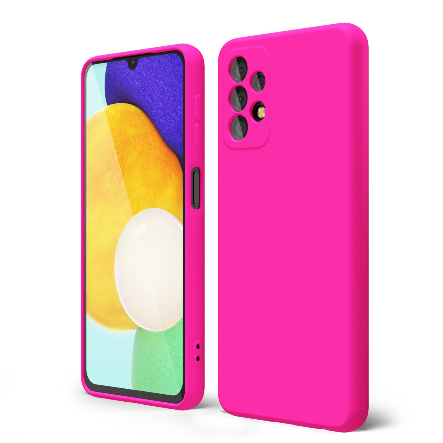 Oakxco For Samsung Galaxy A32 5G Phone Case Liquid Silicone, Fluorescent Bright Solid Color, Cute Thin Slim Soft Rubber Tpu Plai
