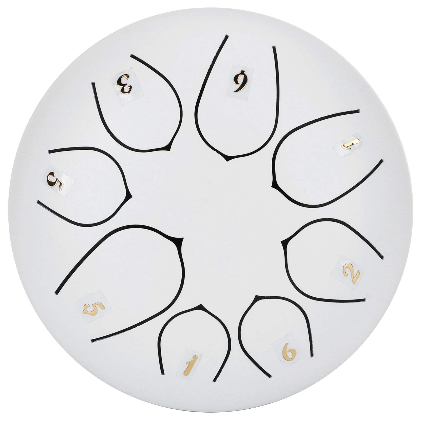 Tongue Drum, Durable 6In Musical Instrument, 8Tones Practical For School Home(White)