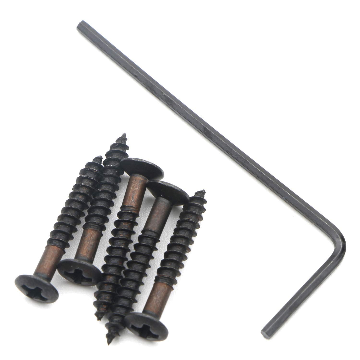 6 String Electric Guitar Hard Tail Bridge Saddle Black Top Load Tailpiece Set With Wrench And Screws