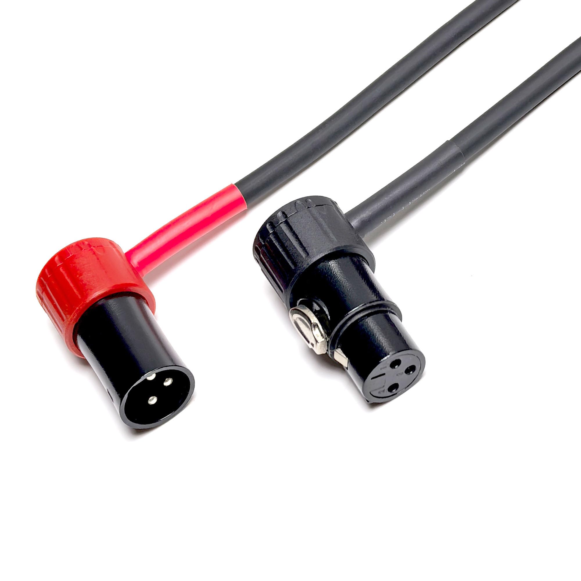 WJSTN 3-Pin Female Right Angle XLR to 3-Pin Male Right Angle XLR Cable 100 Adjustable, Professional Audio Balanced Interconnect 
