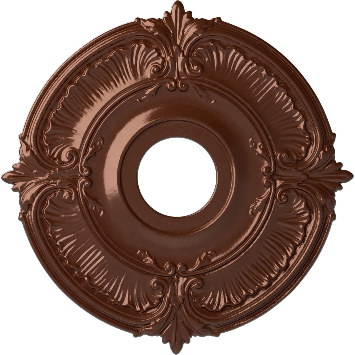 Ekena Millwork Cm18Atcps Attica Ceiling Medallion, 18''Od X 4''Id X 5/8''P (Fits Canopies Up To 5''), Hand Painted Copper Penny