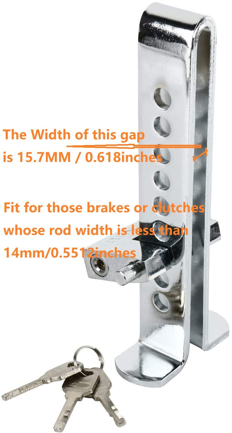 Yaetek 9 Holes Brake Pedal Lock Security Car Auto Stainless Steel Clutch Lock Anti Theft Device