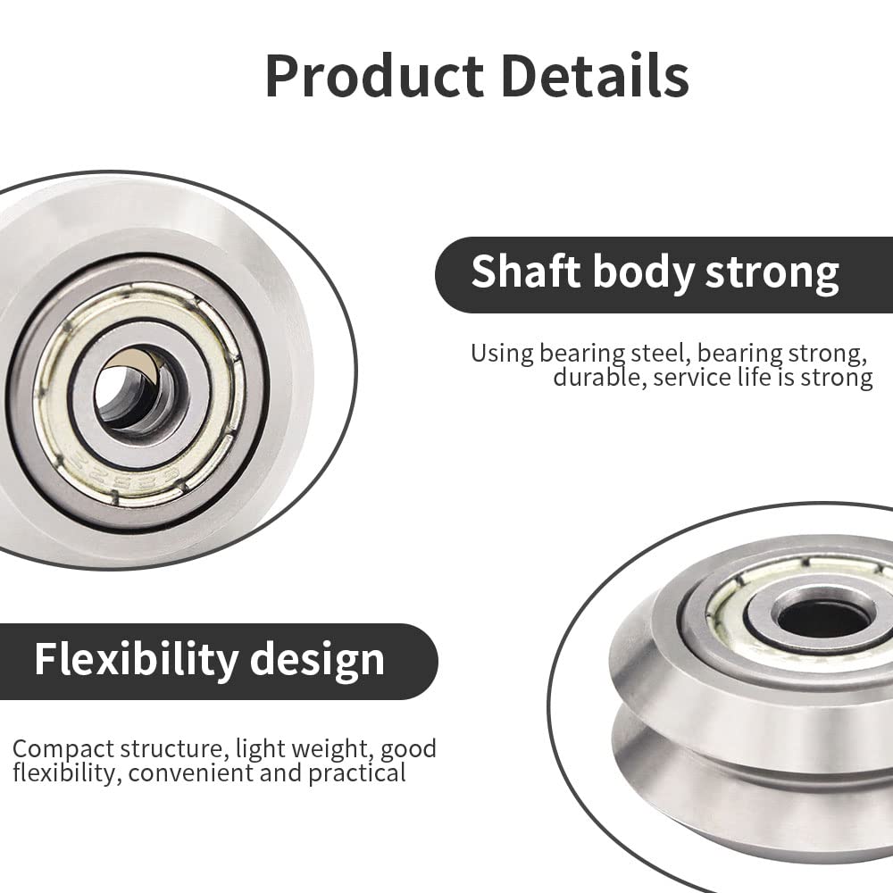 Simax3D Openbuilds Stainless Steel V Slot Wheel   625Zz Bearing Pulley Metal Double V Gear Aluminum Extrusion 3D Printer Parts [