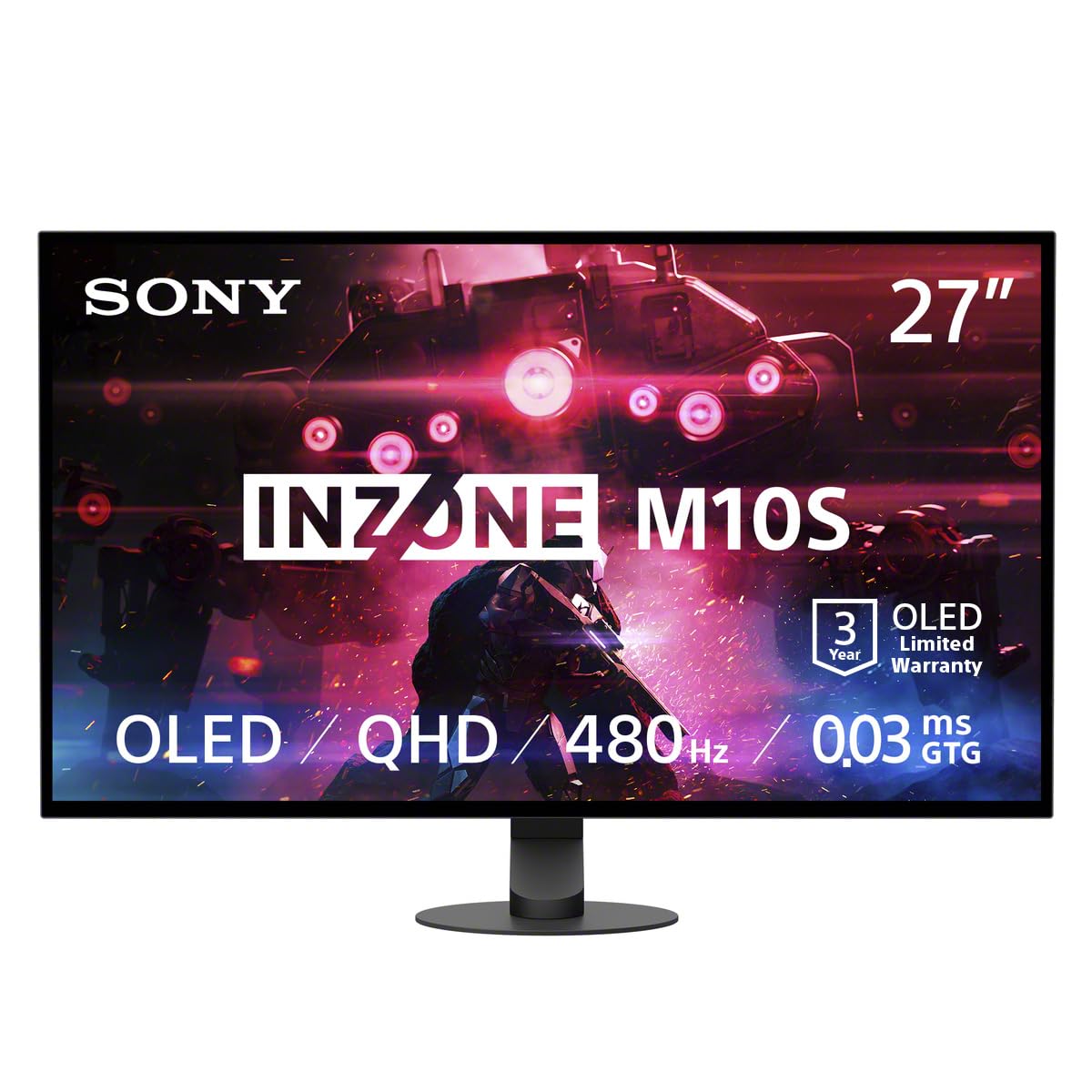 Sony INZONE M10S 27    OLED 1440p Gaming Monitor 480Hz 0.03ms, Low Profile Stand, Tournament Mode, Dual Screen Size (24.5   ), G