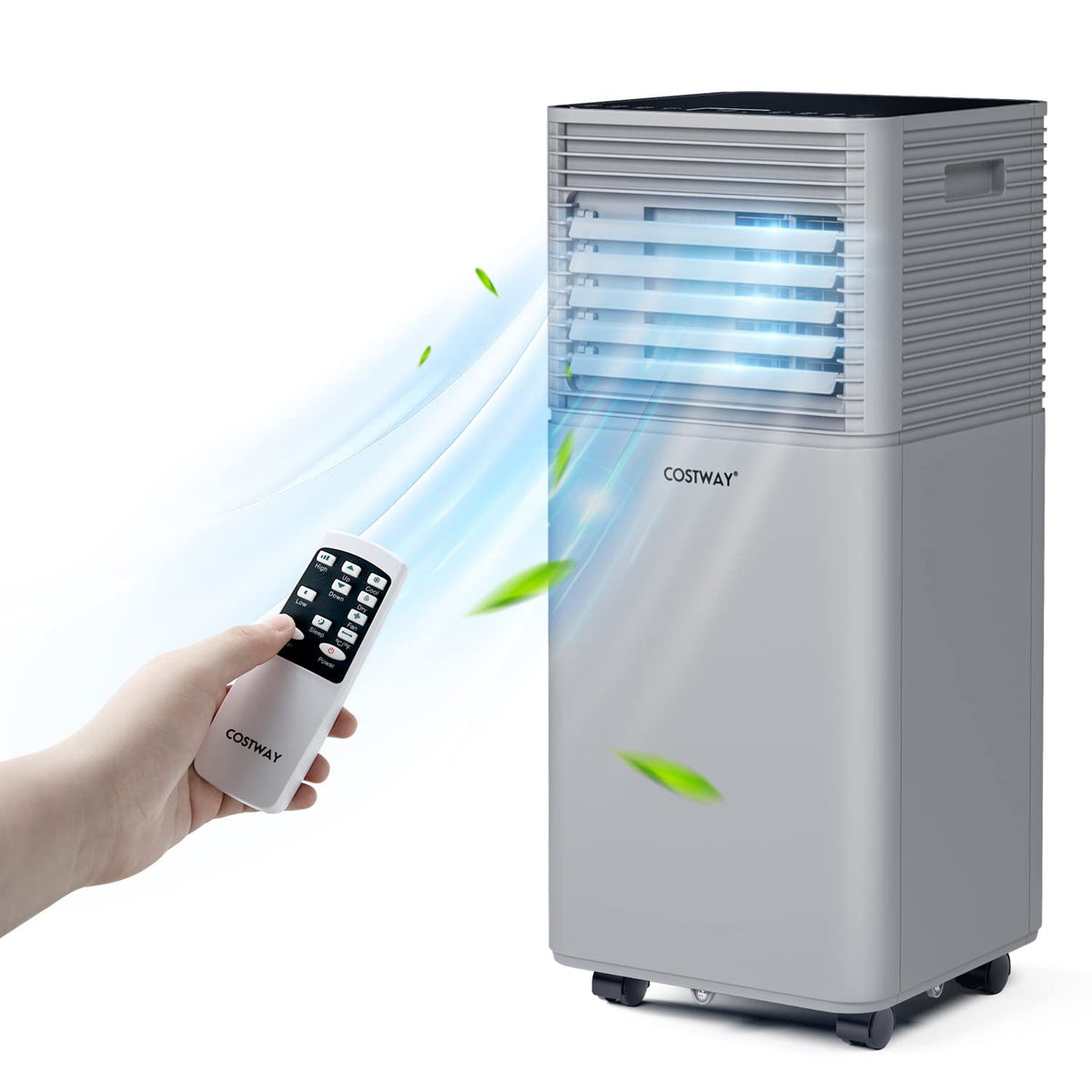 Costway Portable Air Conditioners, 10000Btu Spaces Up To 350Sq.Ft, With Remote Control, 24H Timer & Window Venting Kit, Multi Fu