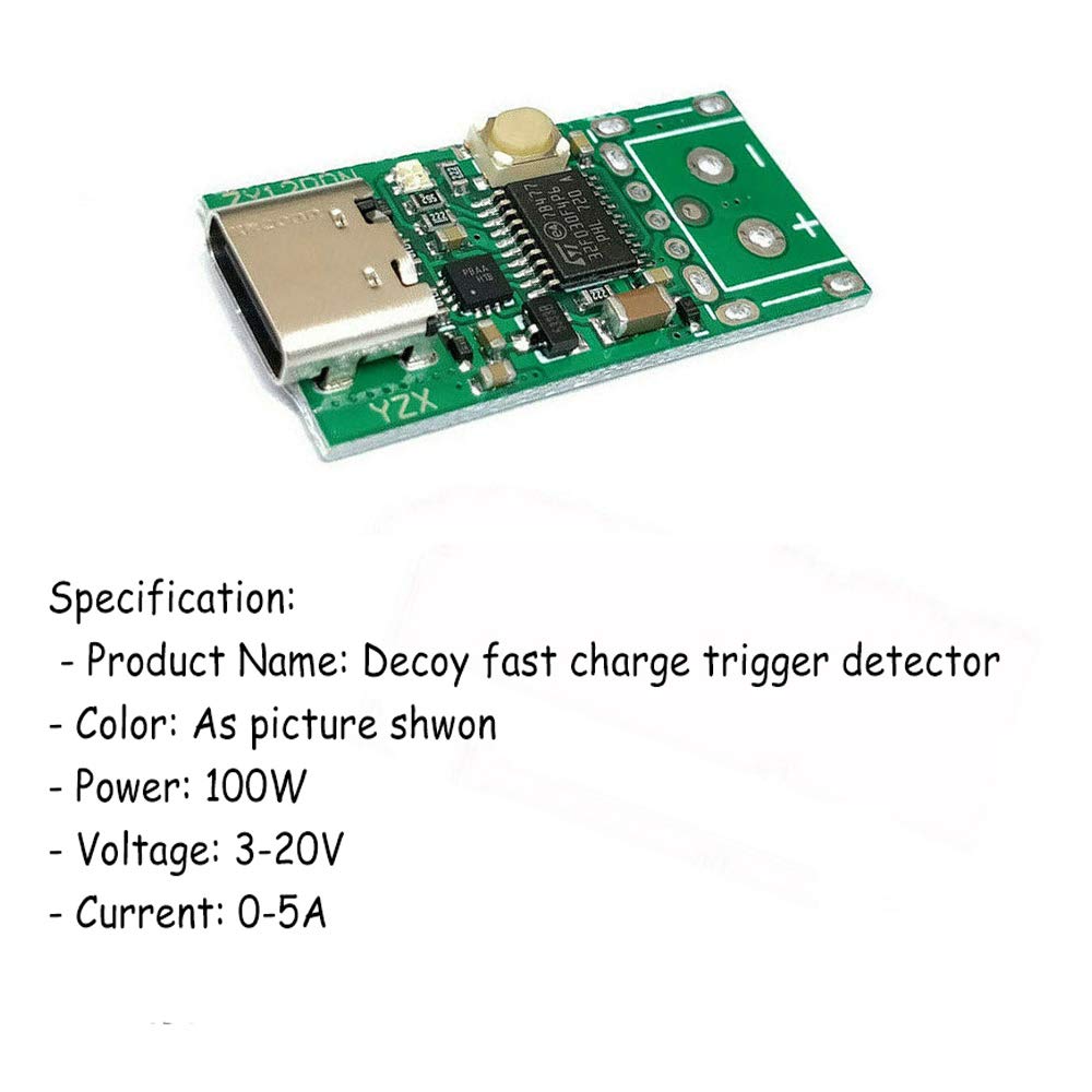 Acxico 1Pcs Type C Usb C Pd2.0 3.0 To Dc Usb Decoy Fast Charge Trigger Poll Detector Charging Module Zy12Pdn Bare Board