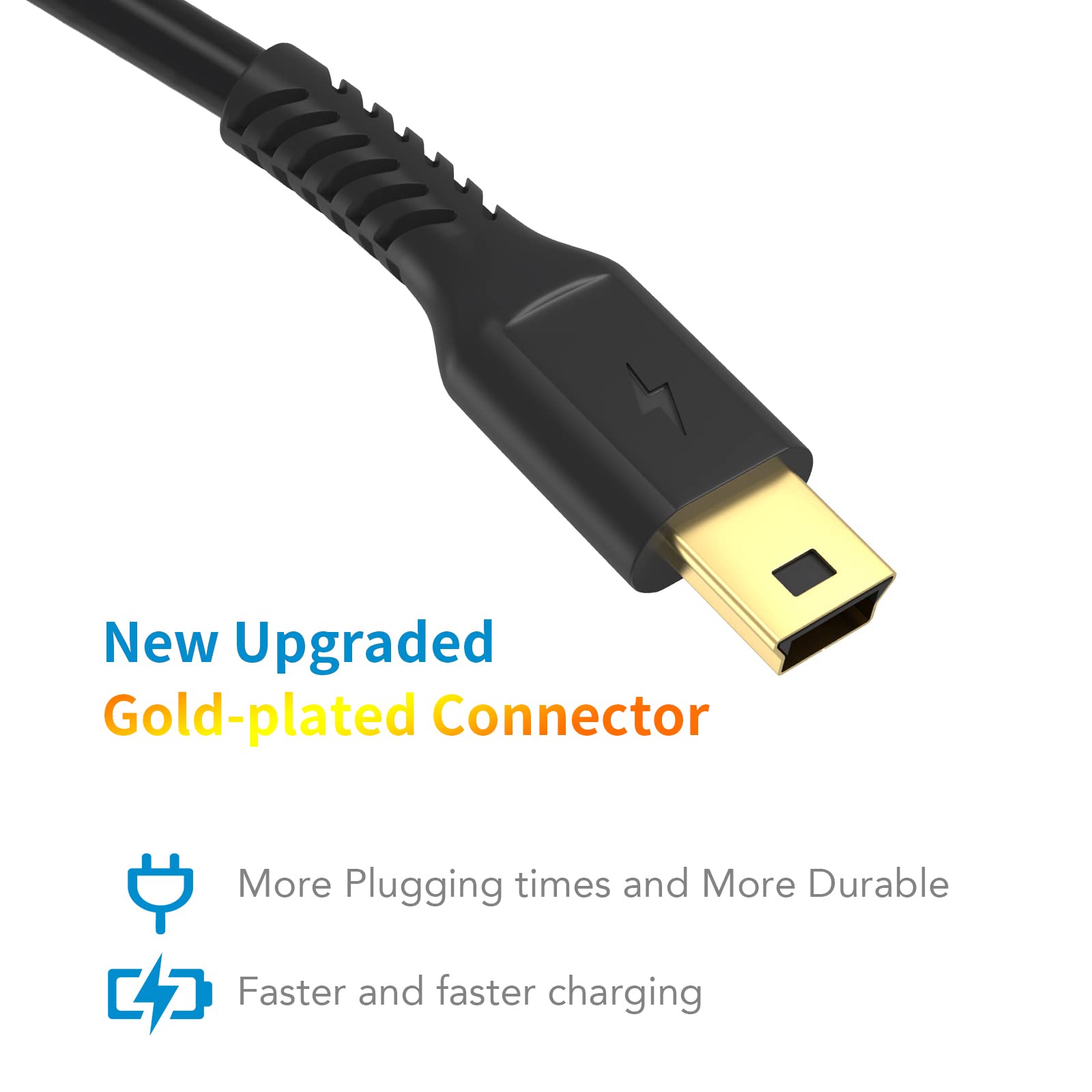 3Ft Mini Usb Cable, Standard Usb 2.0 To Mini B Male Charger Cord Durable Usb Mini To Usb Charging Cable Compatible With Ps3 Cont