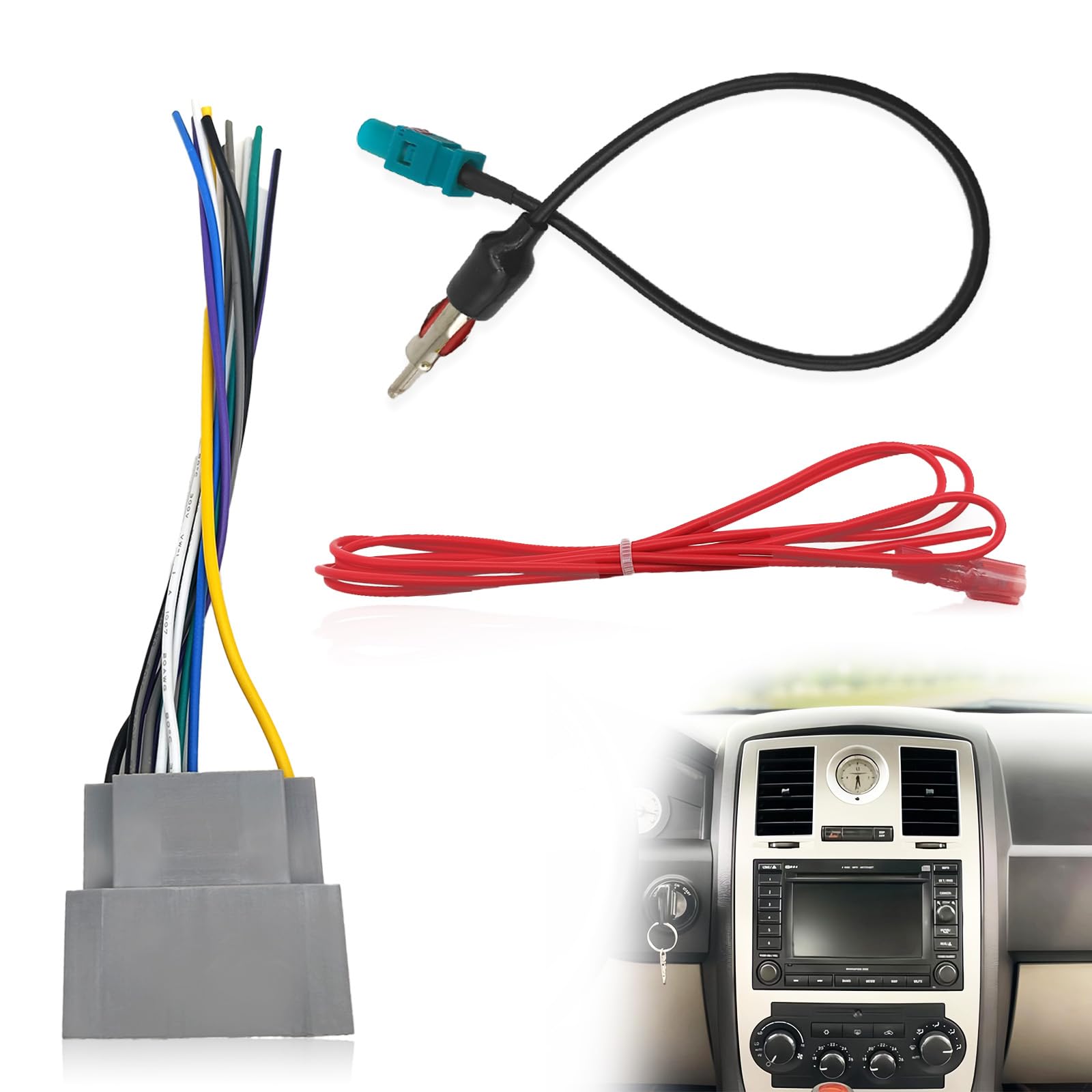 Radio Wire Harness, Car Radio Stereo Wiring Harness, Radio Wiring Harness With Antenna Adapter Connector For Car Stereo 2006 201