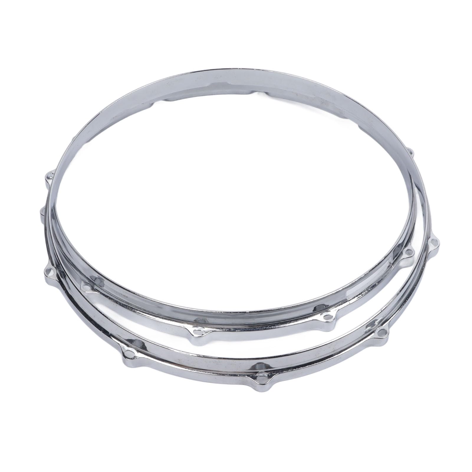 Walfront 14In 10 Hole Alloy Drum Hoop Set  Sound Improvement Hoops For Performance  2Pcs For Drumming Enthusiasts