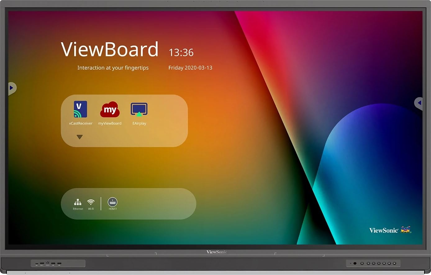86'' Viewboard 4K Ultra Hd Ifp|86'' Viewboard 4K Ultra Hd Interactive Flat Panel Display With Integrated Microphone And Usbc, 38