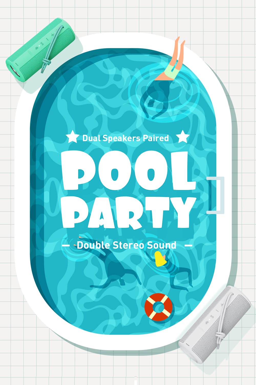 Miatone Portable Bluetooth Wireless Speaker Waterproof Shower Speaker   Grey