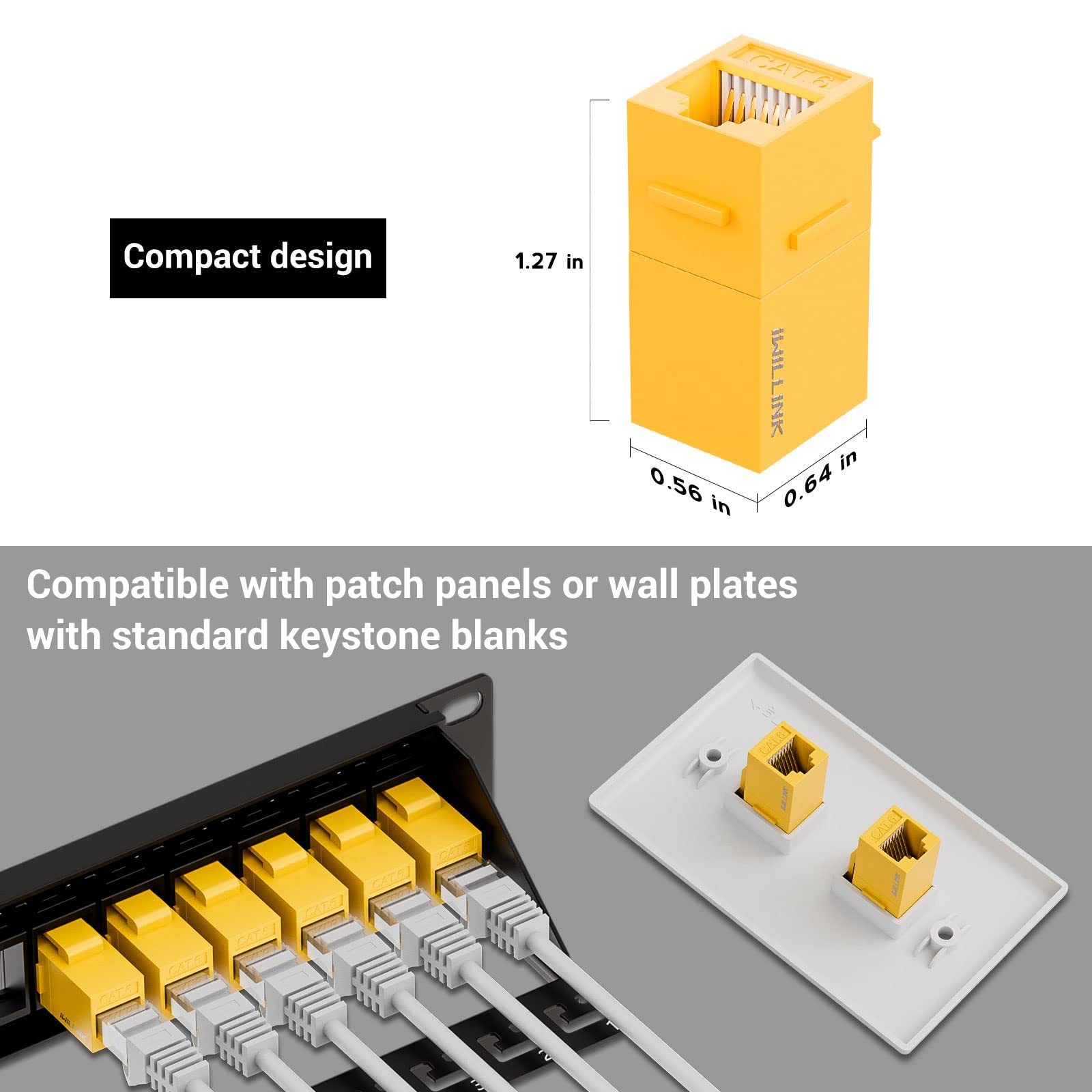 Iwillink Rj45 Cat6 Keystone Coupler 25 Pack, Female To Female Cat6 Keystone Jack, Utp Keystone Coupler Insert,Keystone Jack, Eth