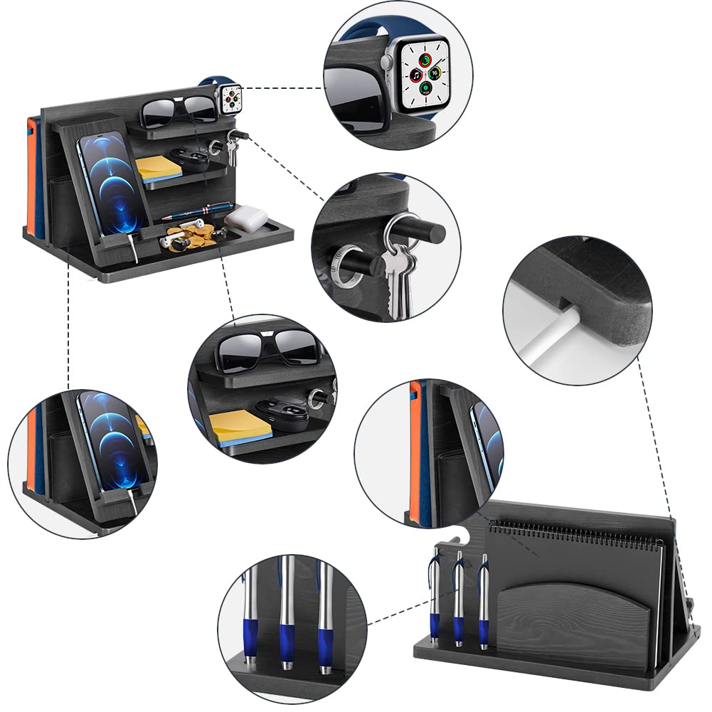 Gifts For Men Wood Phone Docking Station For Mens Gifts For Christmas Husband Anniversary Dad Birthday Gifts For Men Or Dad - Ni