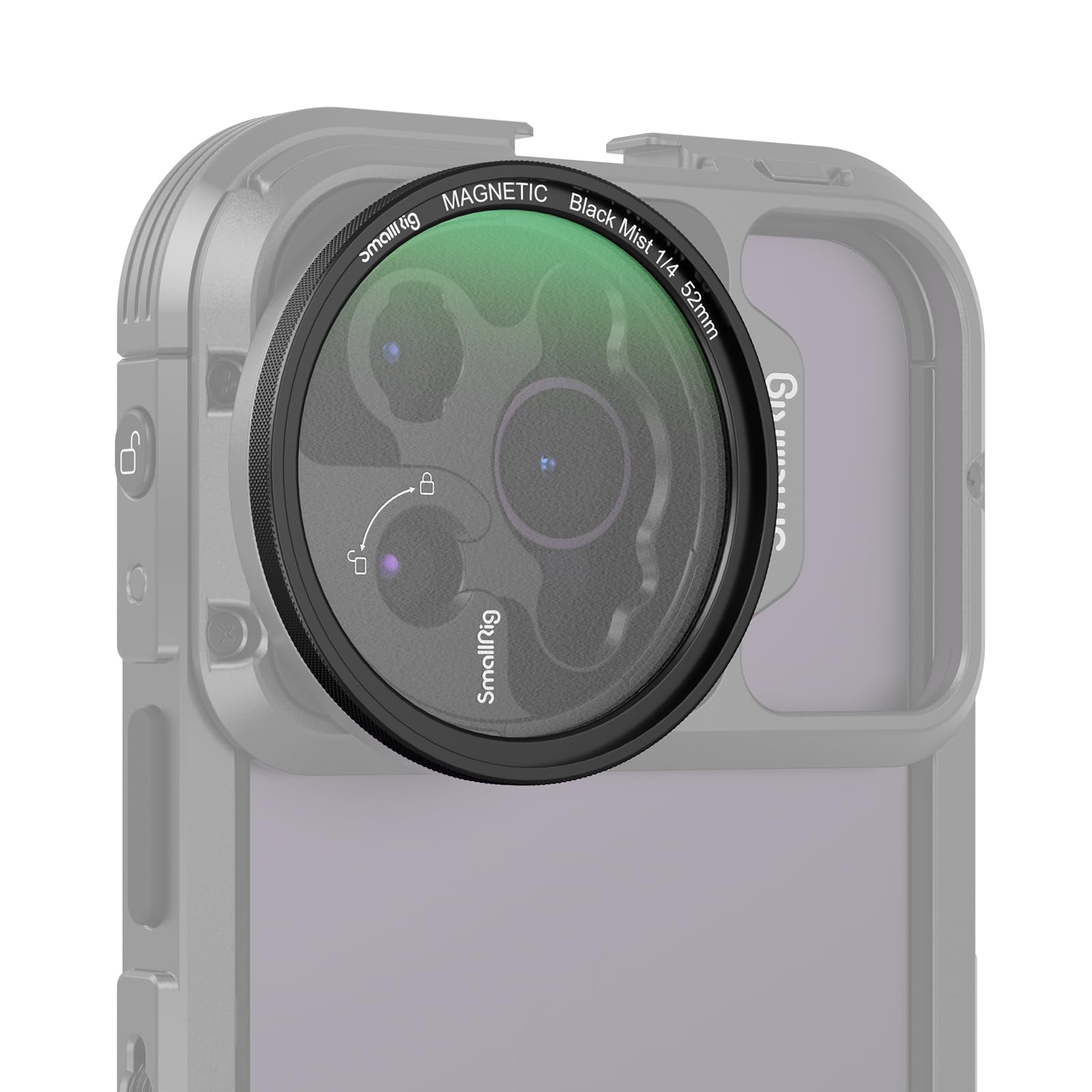 Smallrig 52Mm Magnetic Black Diffusion 1/4 Filter Mist Dream Cinematic Effect Filter Hd Optical Glass 28 Layers Multi Nano Coate