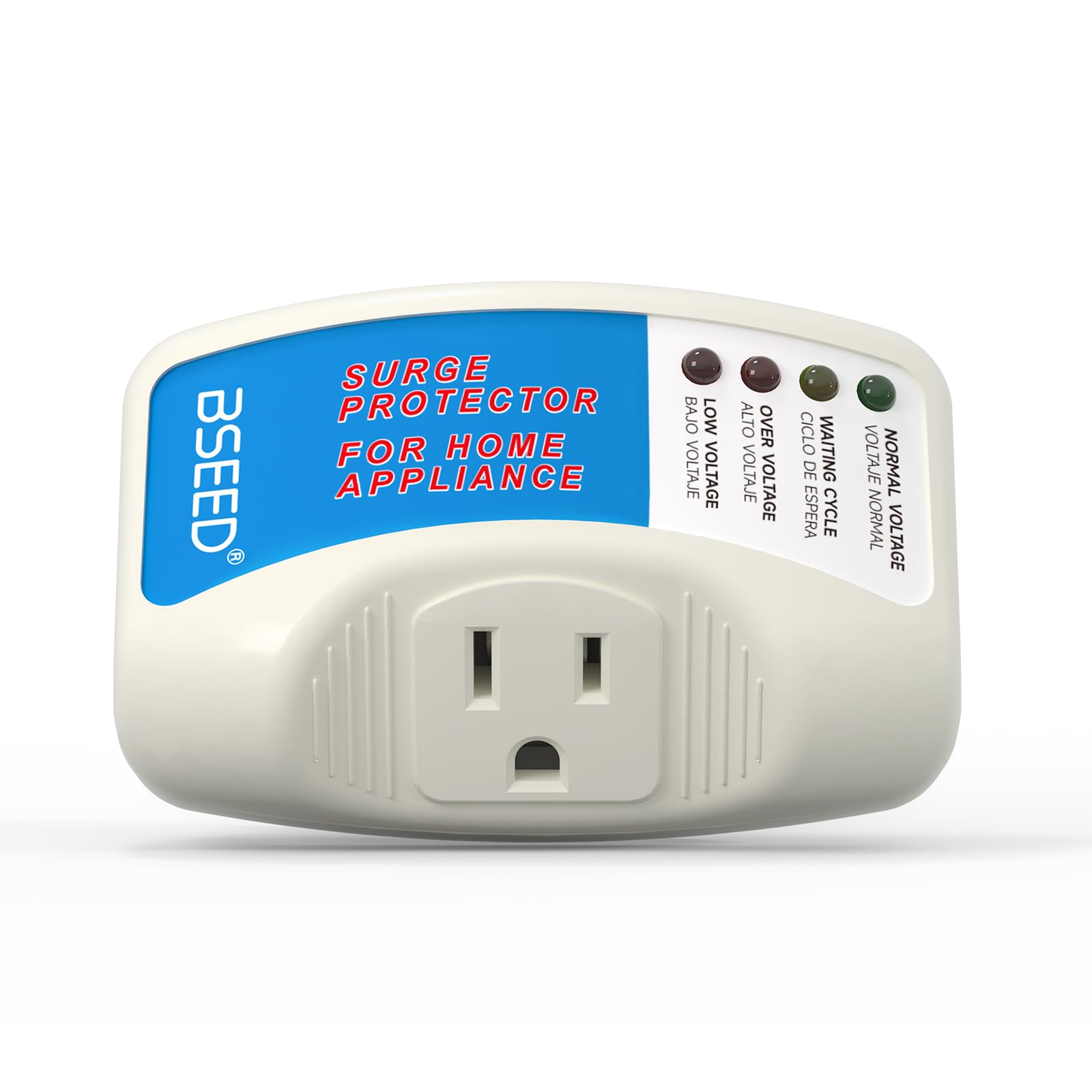 BSEED Surge Protector for Refrigerator, Single Outlet Surge Protector Plug in for Home Appliance Multi Function Plug with Protec