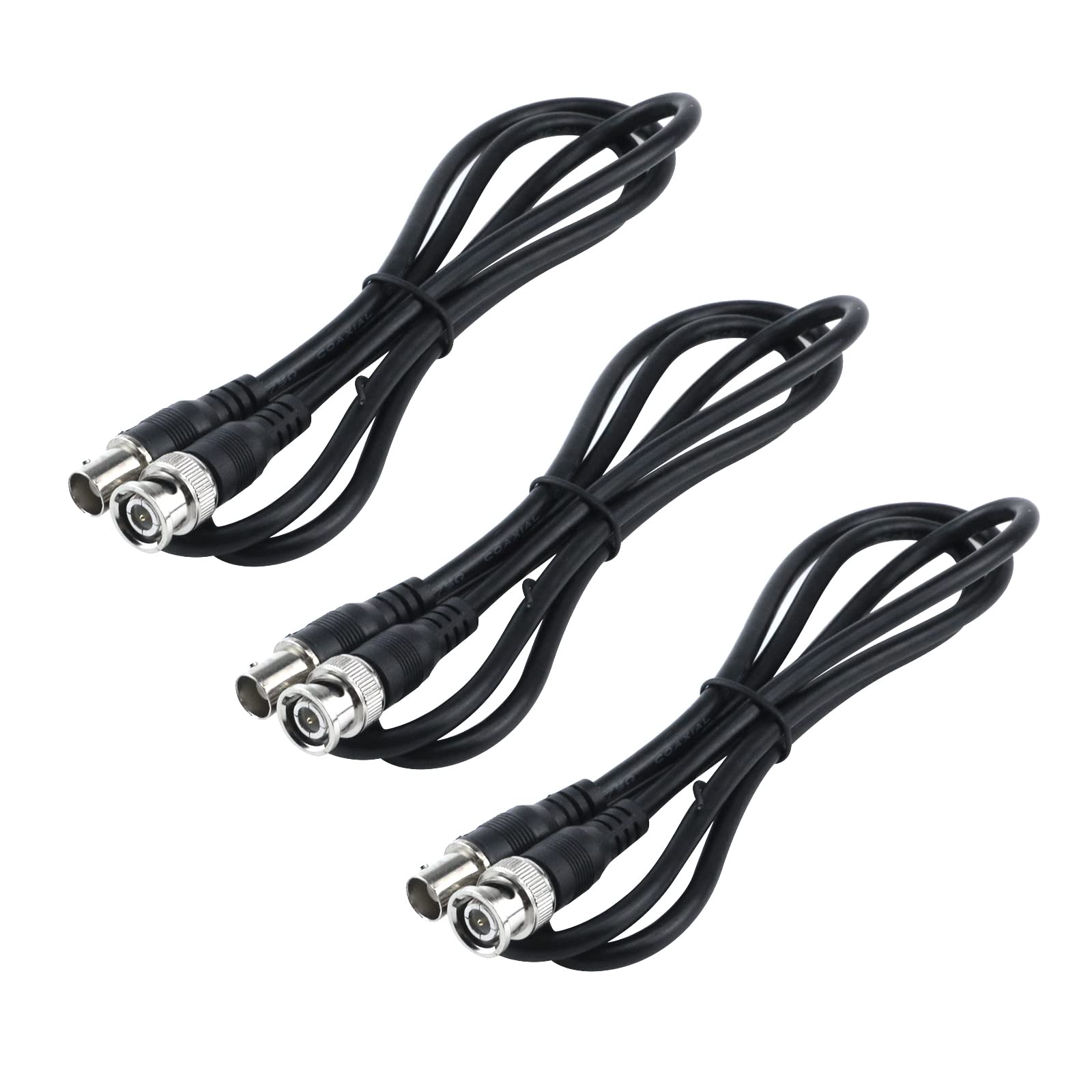 Antrader 3 Packs 3Ft Long Bnc Male To Bnc Female Plug Adapter Cctv Extension Coaxial Line Cable