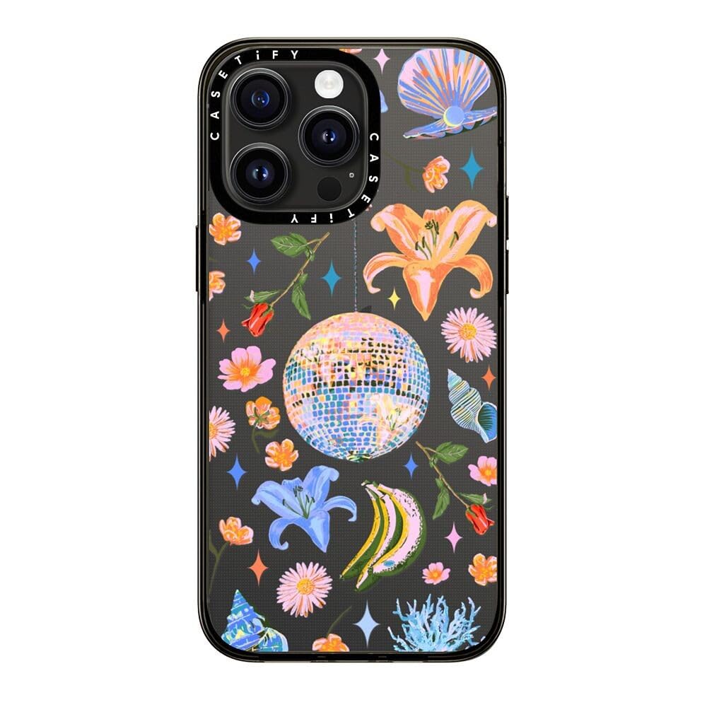 Casetify Compact Case For Iphone 15 Pro Max [2X Military Grade Drop Tested / 4Ft Drop Protection]   Disco Magic   Clear Black