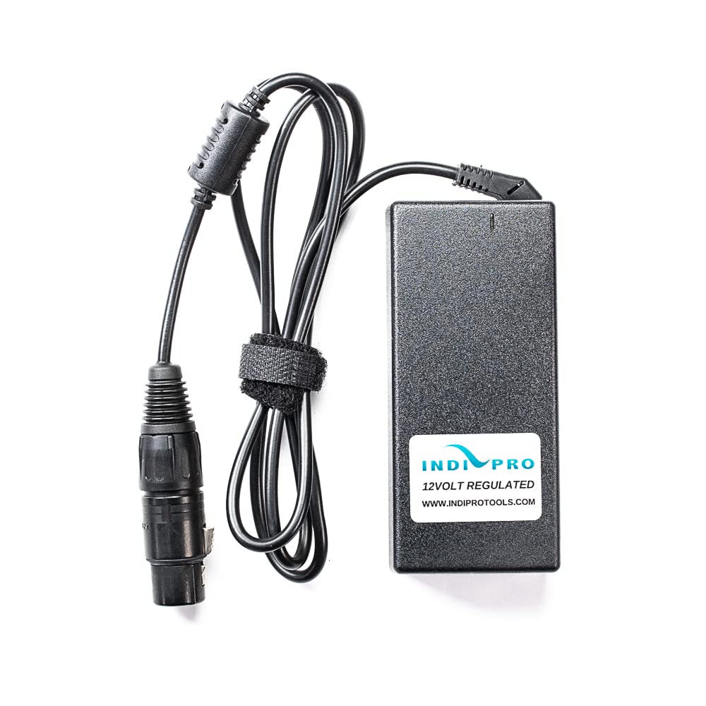 Indipro 12V, 10A Ac Power Supply With 4 Pin Neutrix Xlr Female Connector | Power Pro Cameras, Lights & Other Devices | Provide Continuous Power | Accepts 100 To 240 Vac Power | 8� In Length