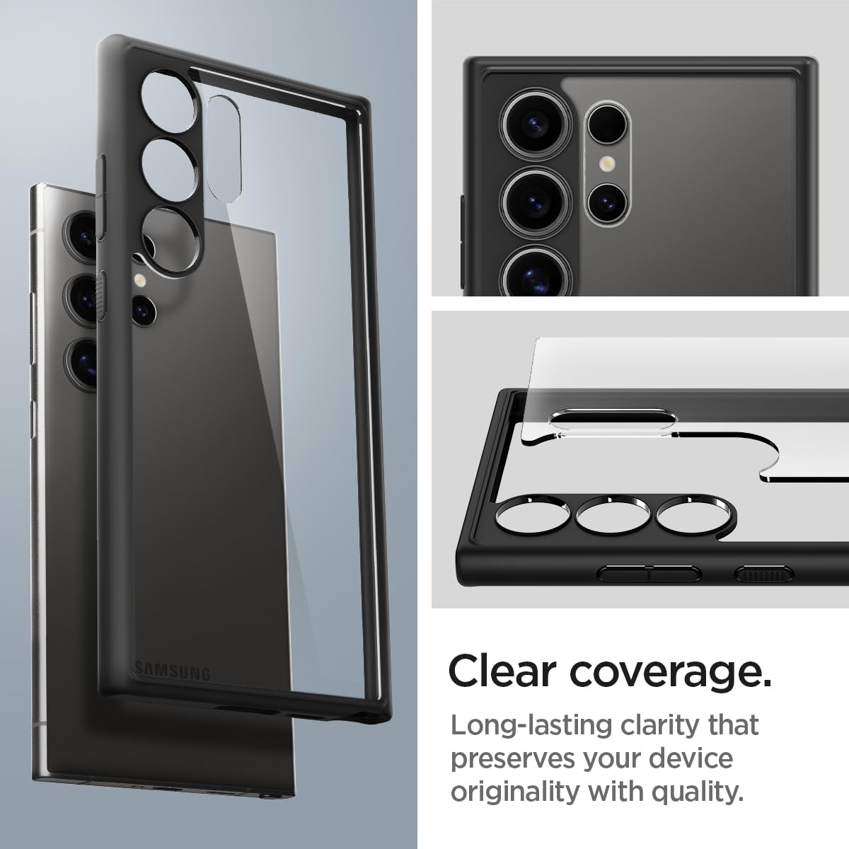 Spigen Ultra Hybrid Designed For Galaxy S24 Ultra Case (2024) [Anti Yellowing], [Military Grade Protection]   Matte Black