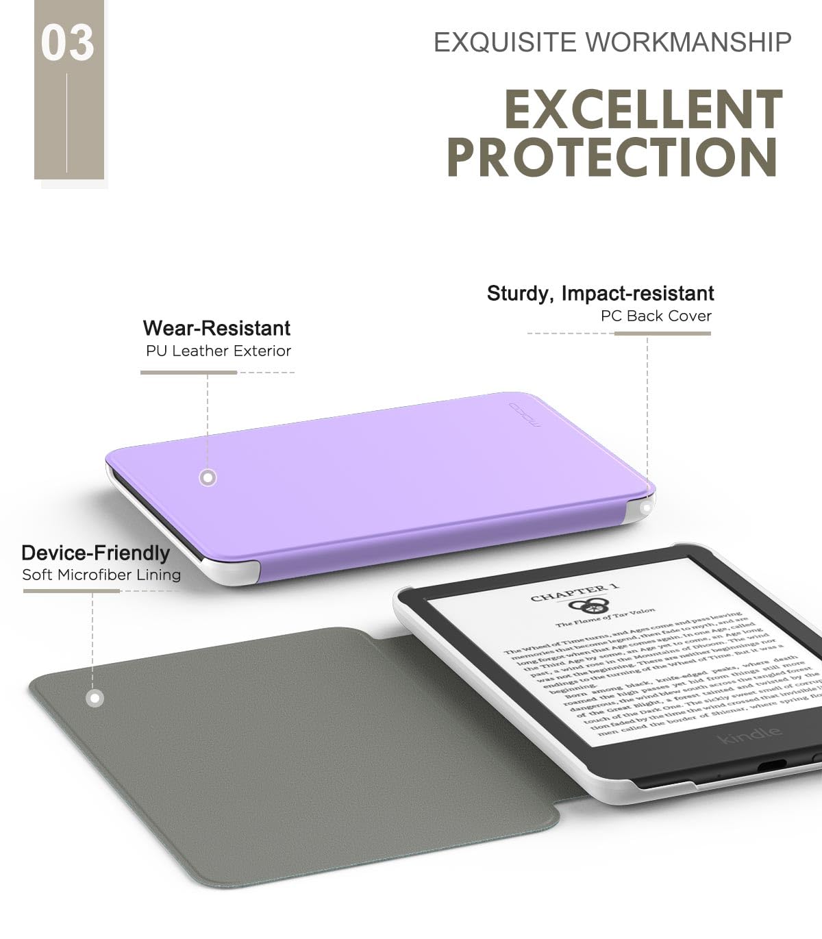 Moko Case Fits 6'' All New Kindle (11Th Generation 2022 Release), Lightweight Shell Cover Full Protection With Auto Wake/Sleep F