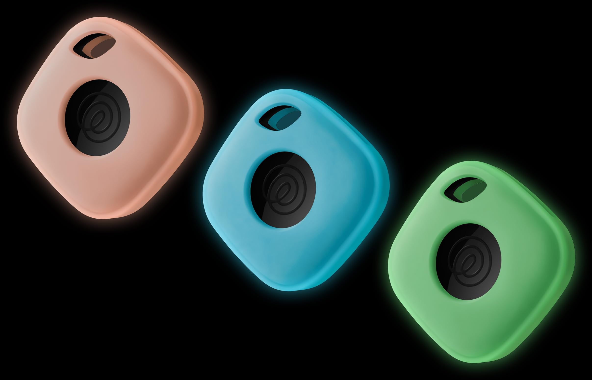 Geiomoo Silicone Case For Tile Mate 2024, Tile Mate 2022, Soft Scratch Resistant Cover With Carabiner (3 Pack Luminous Pink+Gree