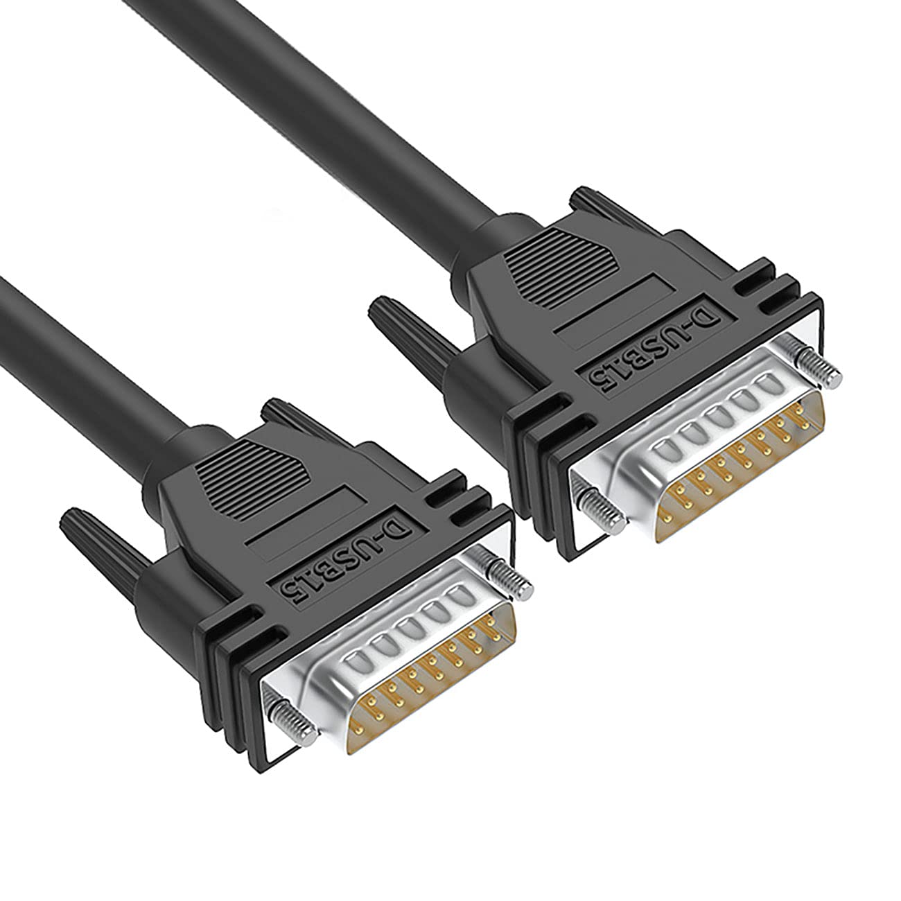 Juxinice Db15 Extension Cable Double Shielded, Db15 Male To Male Cable 10Ft Metal Braided, D Sub 15 Pin Rs232 Serial Cable M/M B