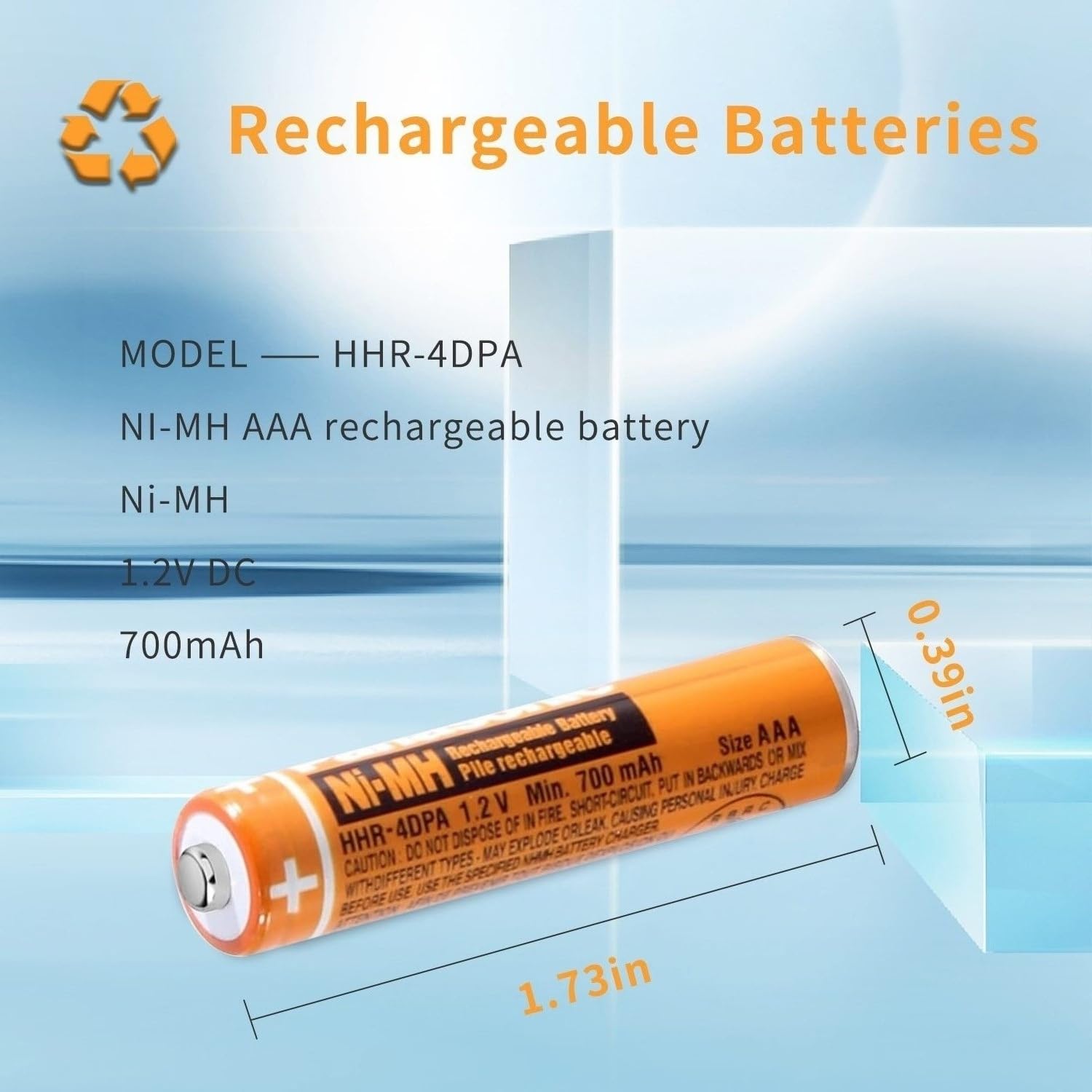 Japusoon 6Pcs Hhr 4Dpa Rechargeable Aaa Batteries,1.2V 700Mah Aaa Ni Mh Battery For Panasonic Cordless Phones, Remote Controls,
