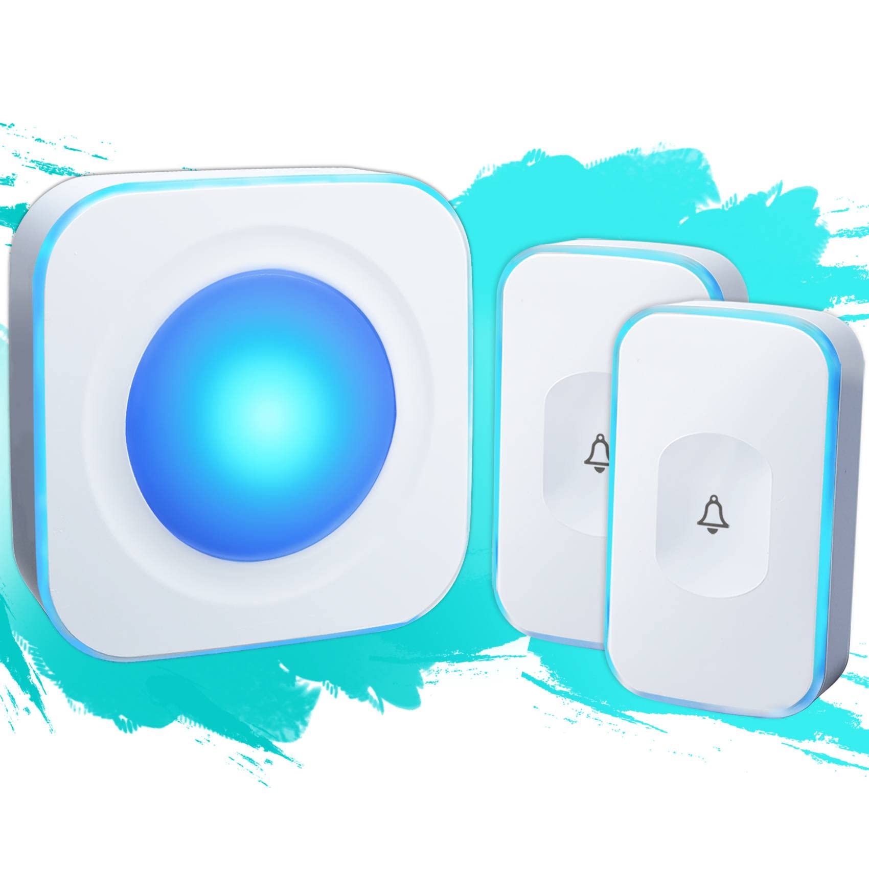 Wireless Doorbell Waterproof 1200 Feet Door Bell With 2 Buttons With Different Tones Operating At 36 Melodies 4 Volume Levels Fl