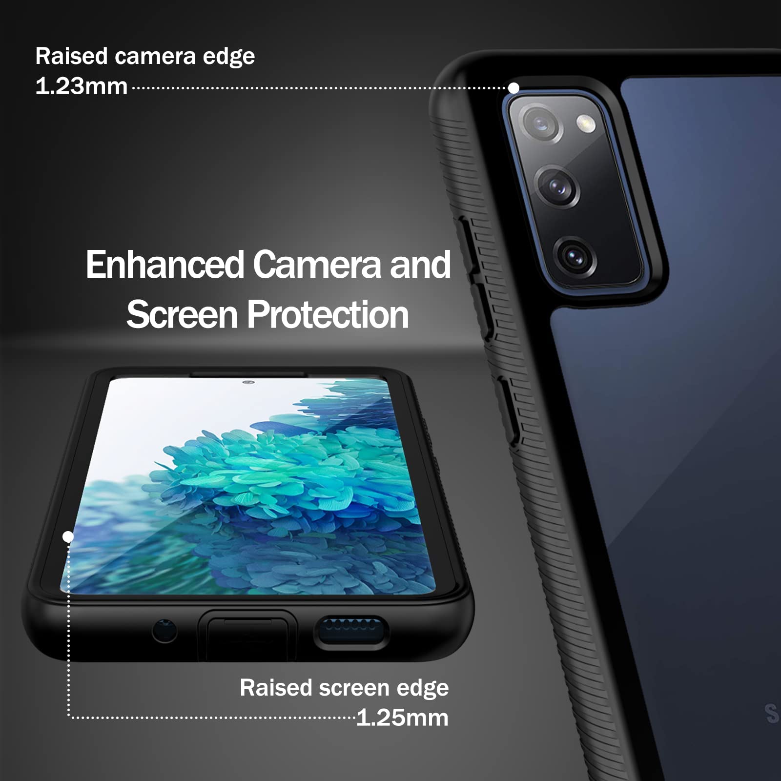 Wahhle Compatible With Samsung Galaxy S20 Fe 5G Case, Built In Screen Protector Full Body Shockproof Slim Fit Bumper Protective