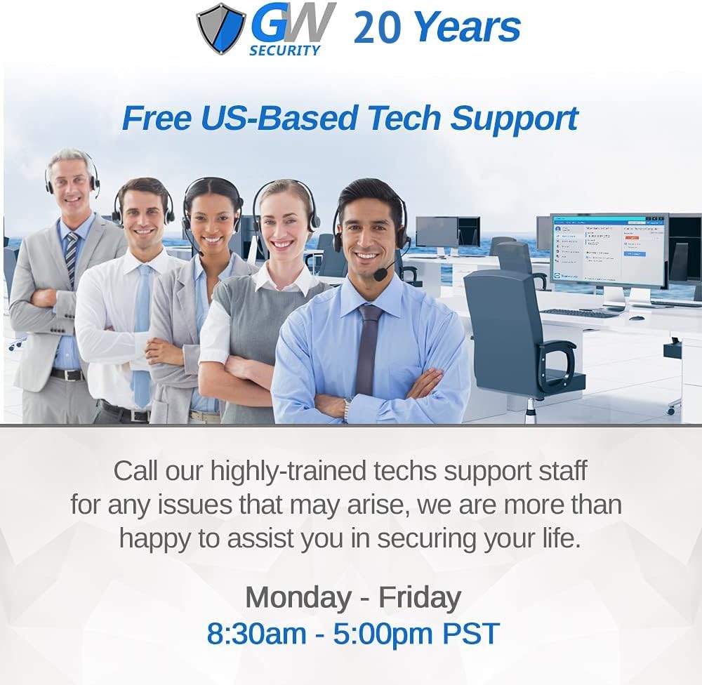 Gw Security 8 Channel 4K Nvr 5Mp H.265 Ip Surveillance Security Camera System With 4-Piece Super Hd 1920P Weatherproof Video & A