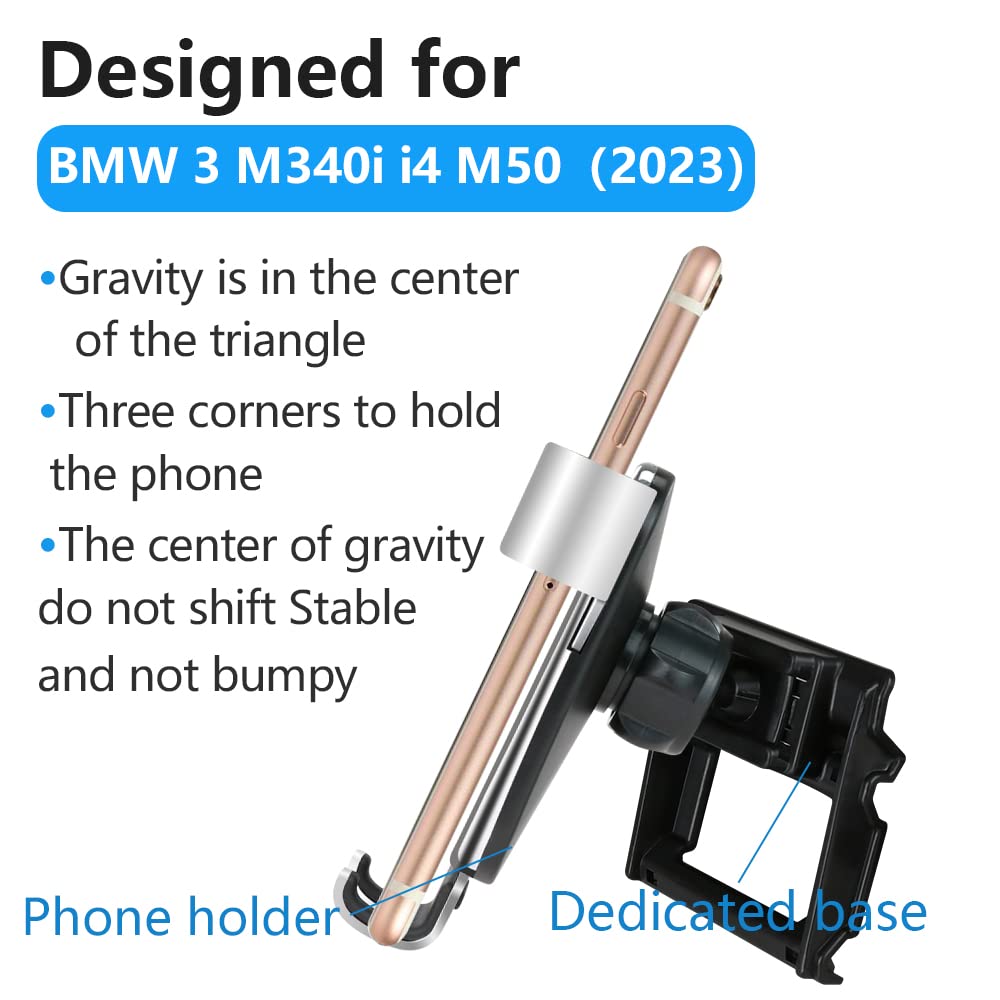 Lunqin Car Phone Holder For Bmw 3 Series 2023 2024 330I 330E M340I And I4 M50 2022-2024 And 2024 M3 Cs & 2022-2024 Bmw M2 Auto I