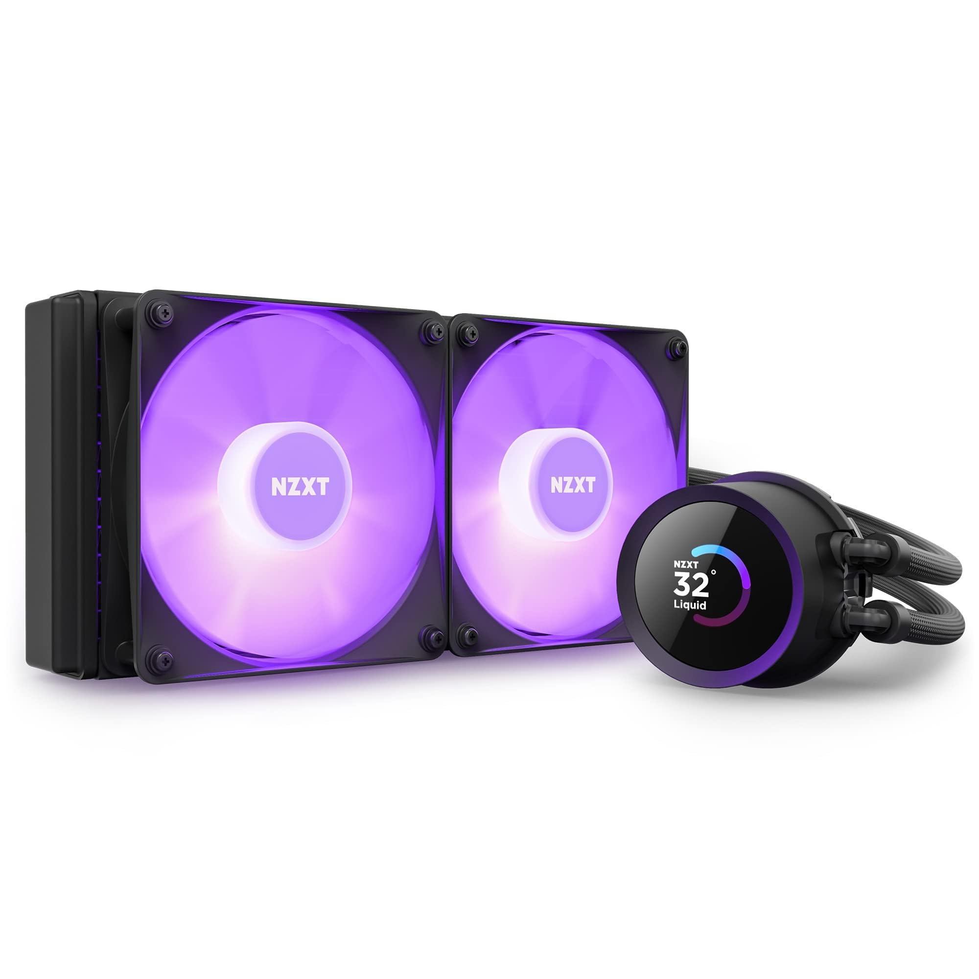 Nzxt Kraken 240 Rgb - 240Mm Aio Cpu Liquid Cooler - Customizable 1.54 Square Lcd Display For Images, Performance Metrics - High-