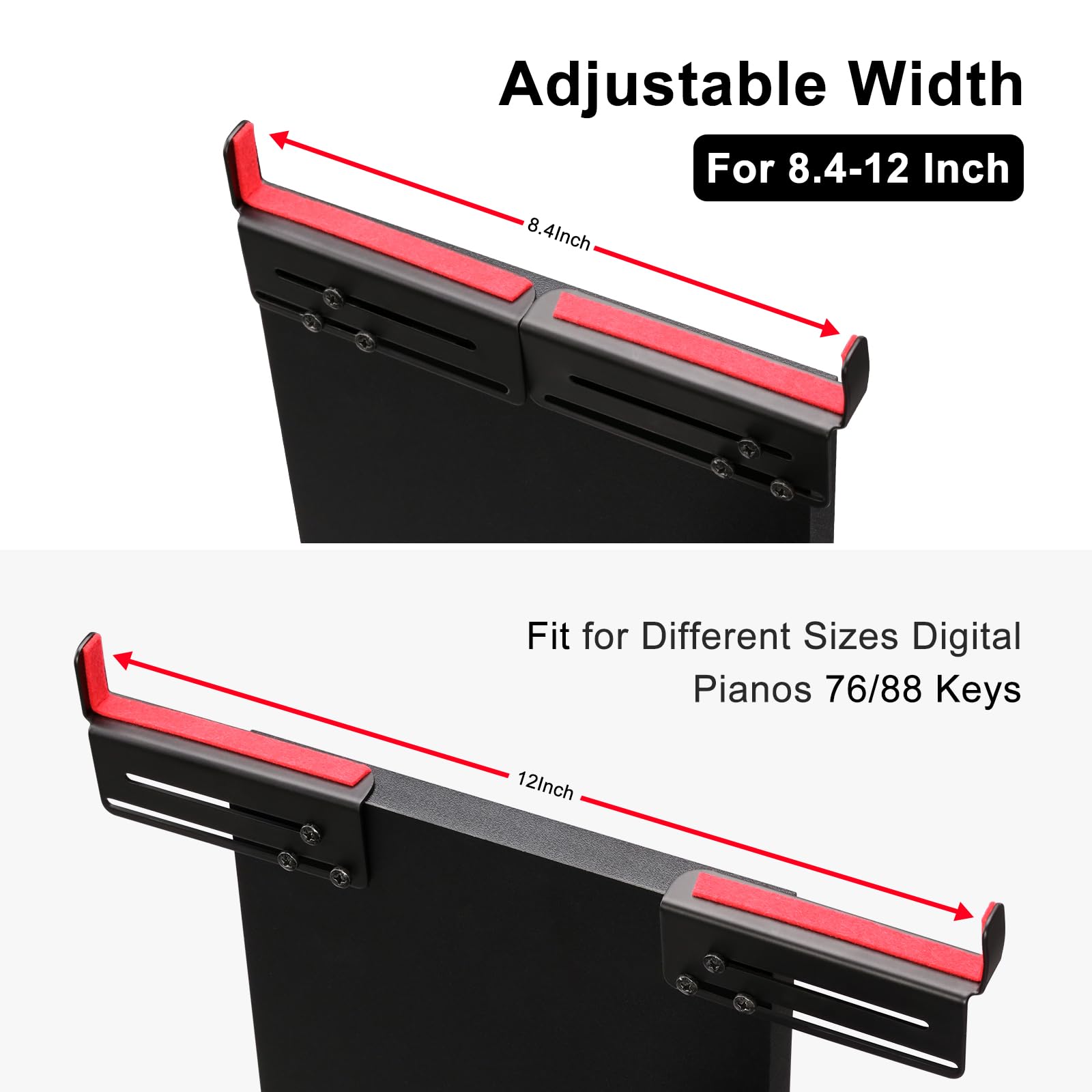 Penypeal Adjustable Keyboard Stand Fit For Digital Piano Width From 8.4 To 12 Inches, Wooden Keyboard Stand Compatible For 76/88