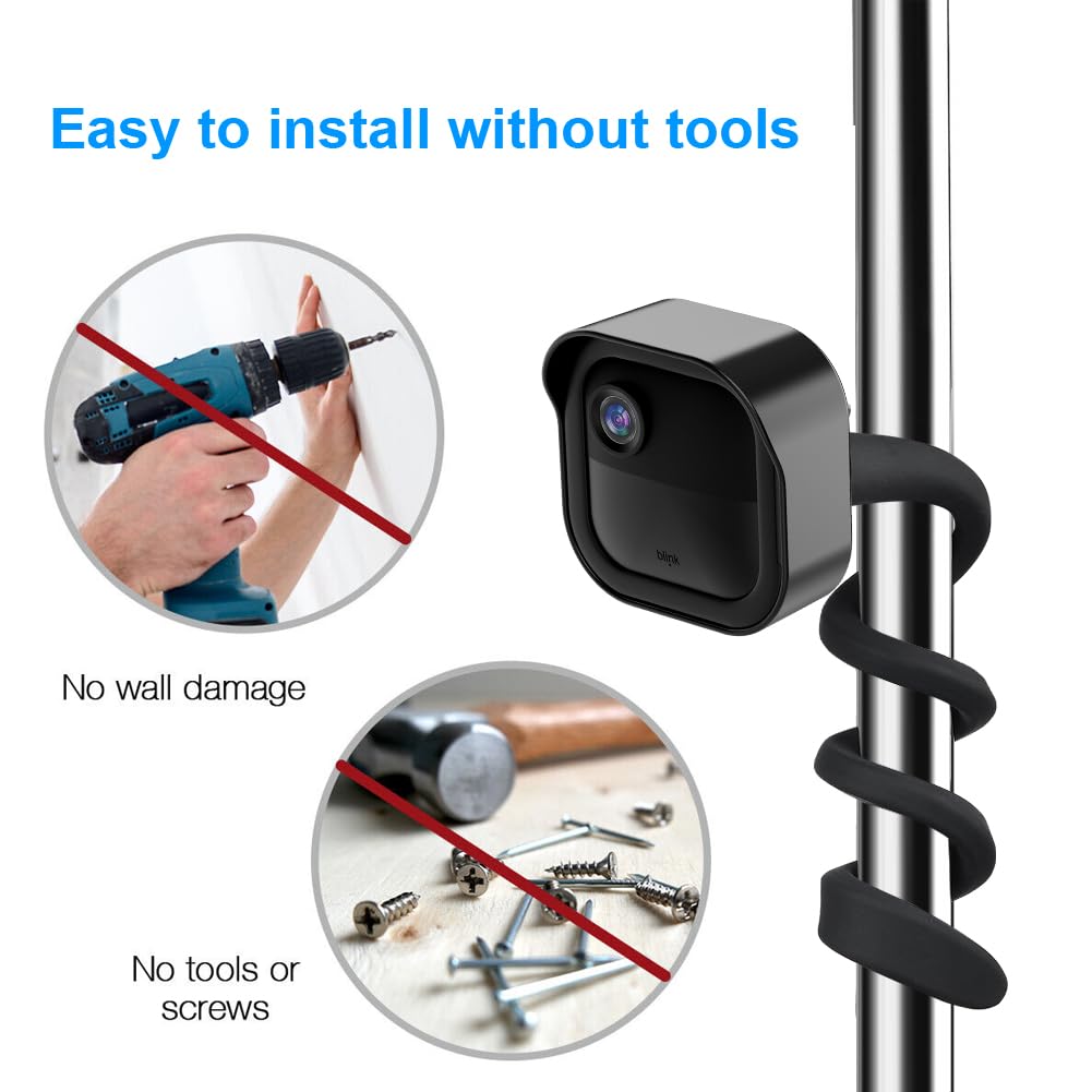 Gresur All New Flexible Twist Mount Compatible With Blink Outdoor (4Th &3Rd Gen), Weather Proof Protective Housing For Blink Camera System (Black, 2Pack)