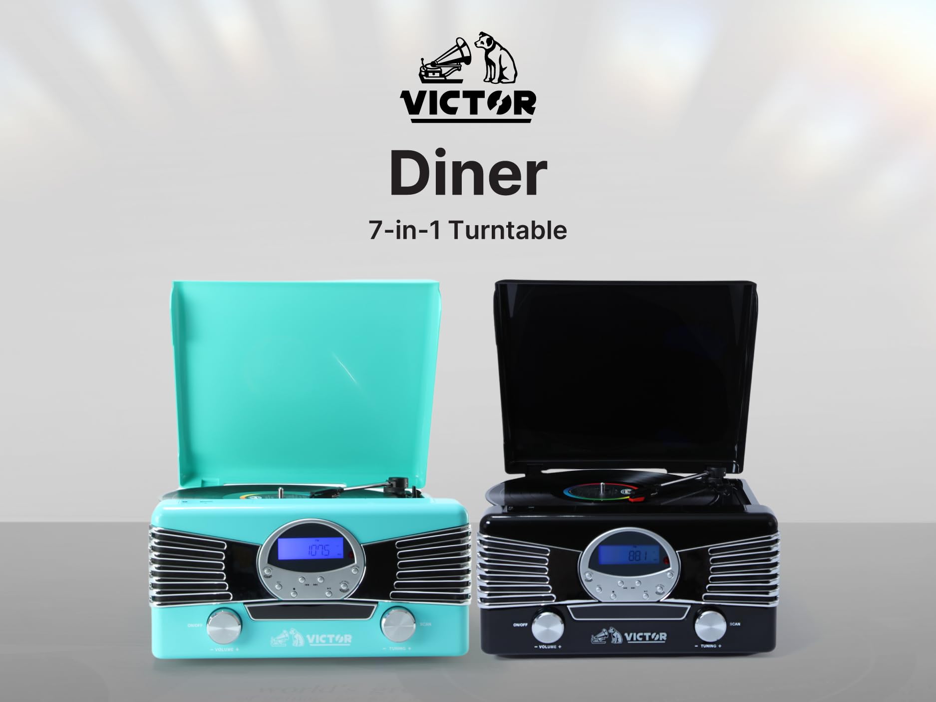 Victor Diner 7 In 1 Turntable Music Center Black (Vhrp 1400 Bk)