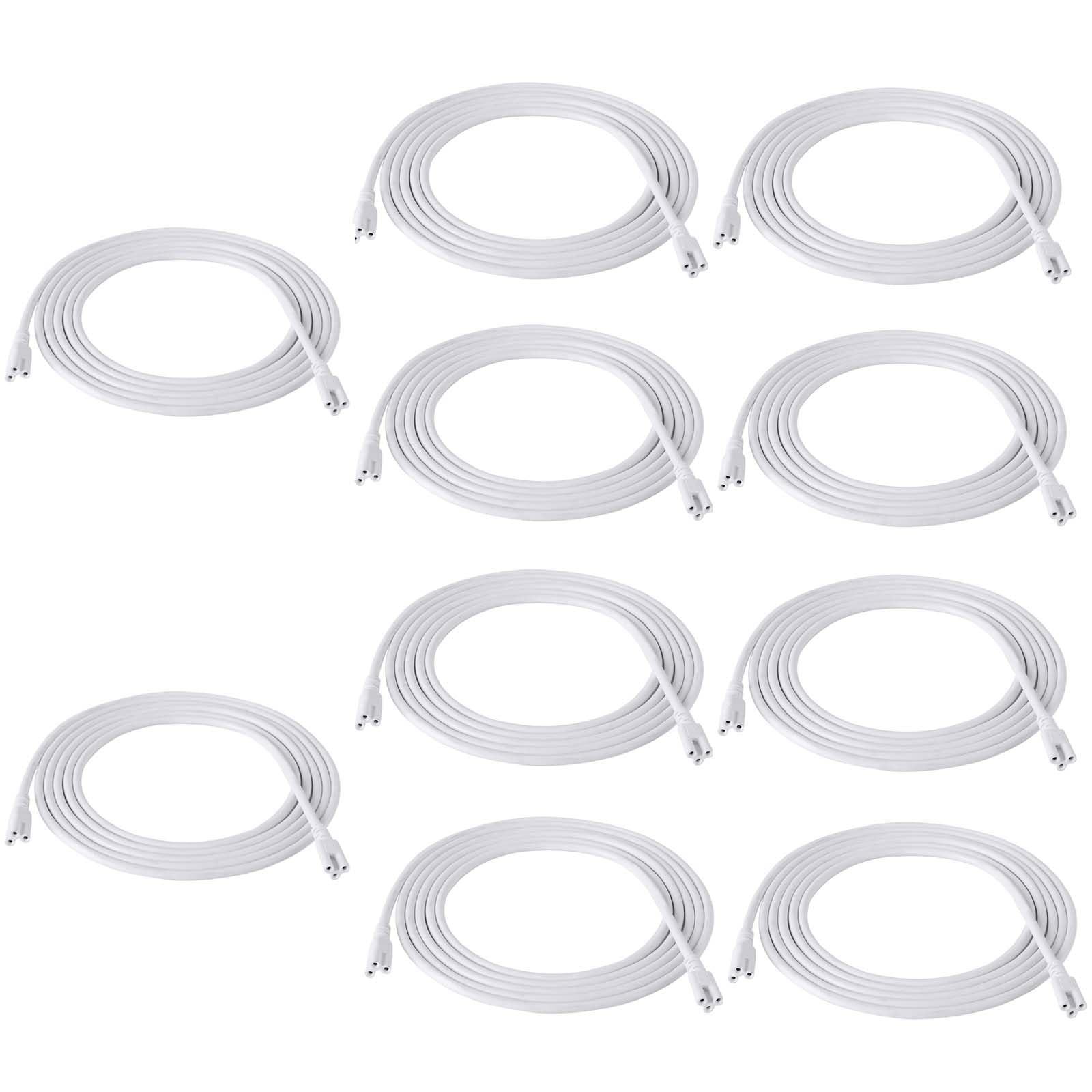 Gocuces T5 T8 Extension Cords,10Ft Lamp Connecting Wires,3 Prong Power Cables,Female To Female End Connectors For Led Tube,Under