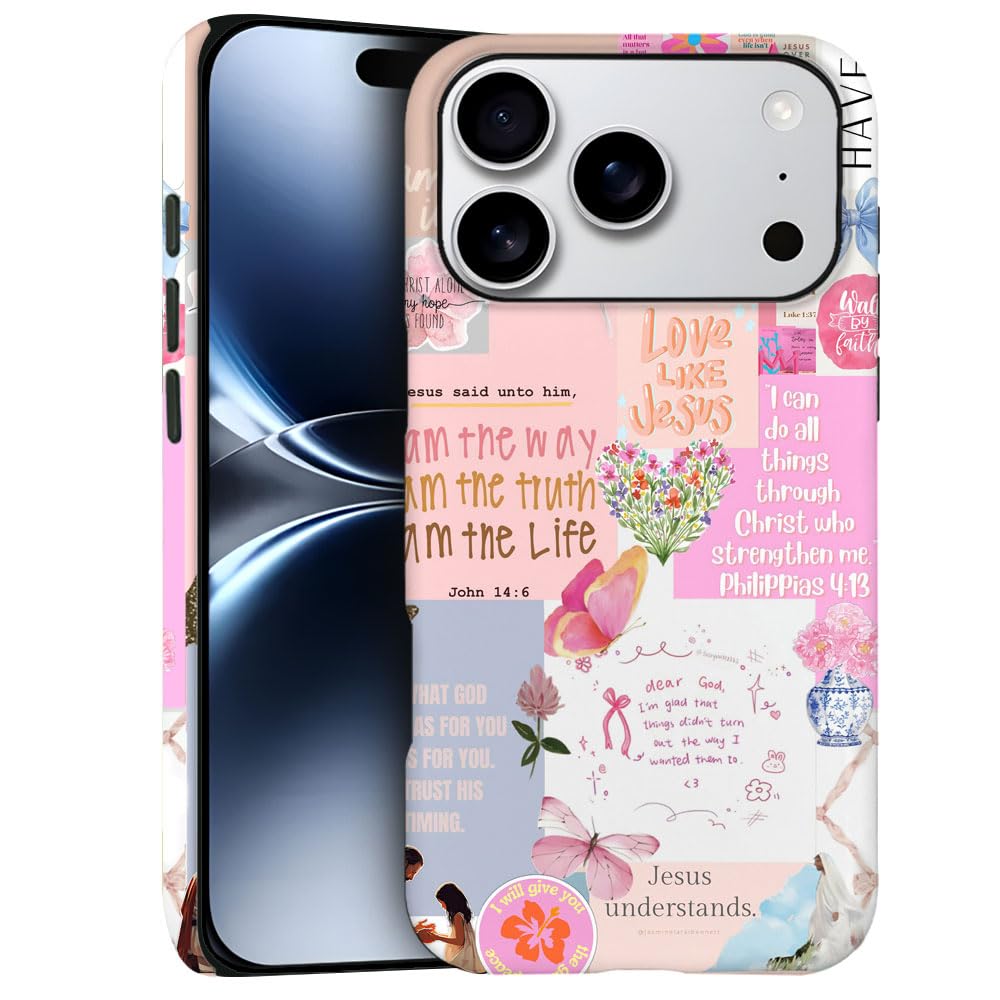 Case for iPhone 17 Pro - Slim Fit Anti-Scratch Phone Case for Girl Women - Christian Collage Jesus (Frosted)