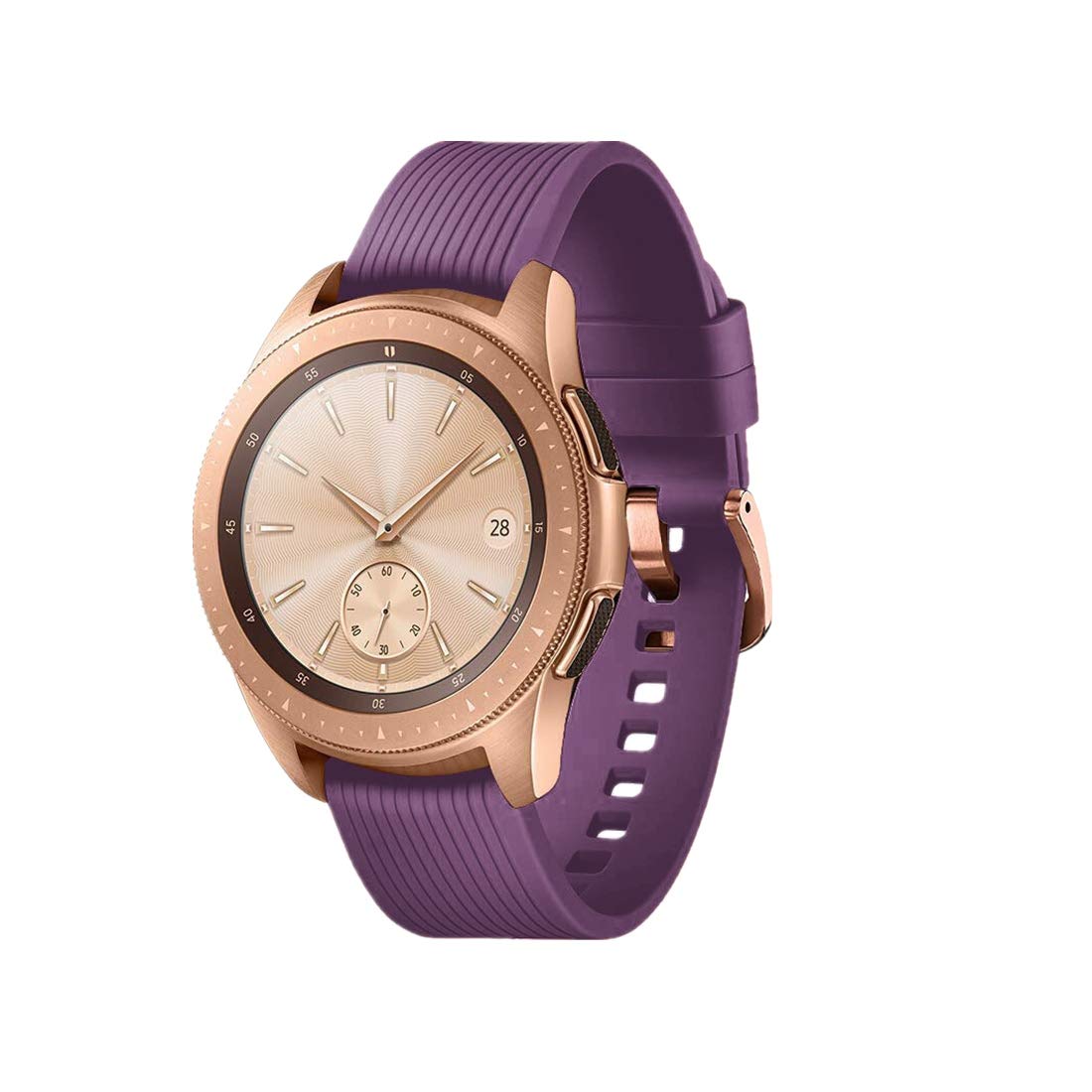 Teckmico Galaxy Watch Bands,20Mm Silicone Replacement Bands Compatible For Samsung Galaxy Watch 42Mm With Rose Gold Watch Buckle