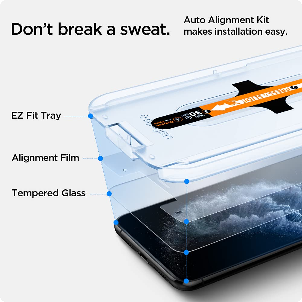 Spigen Tempered Glass Screen Protector Glastr Ez Fit] Designed For Iphone 11 Pro Screen Protector, Iphone Xsiphone X 58 Inch] Ca