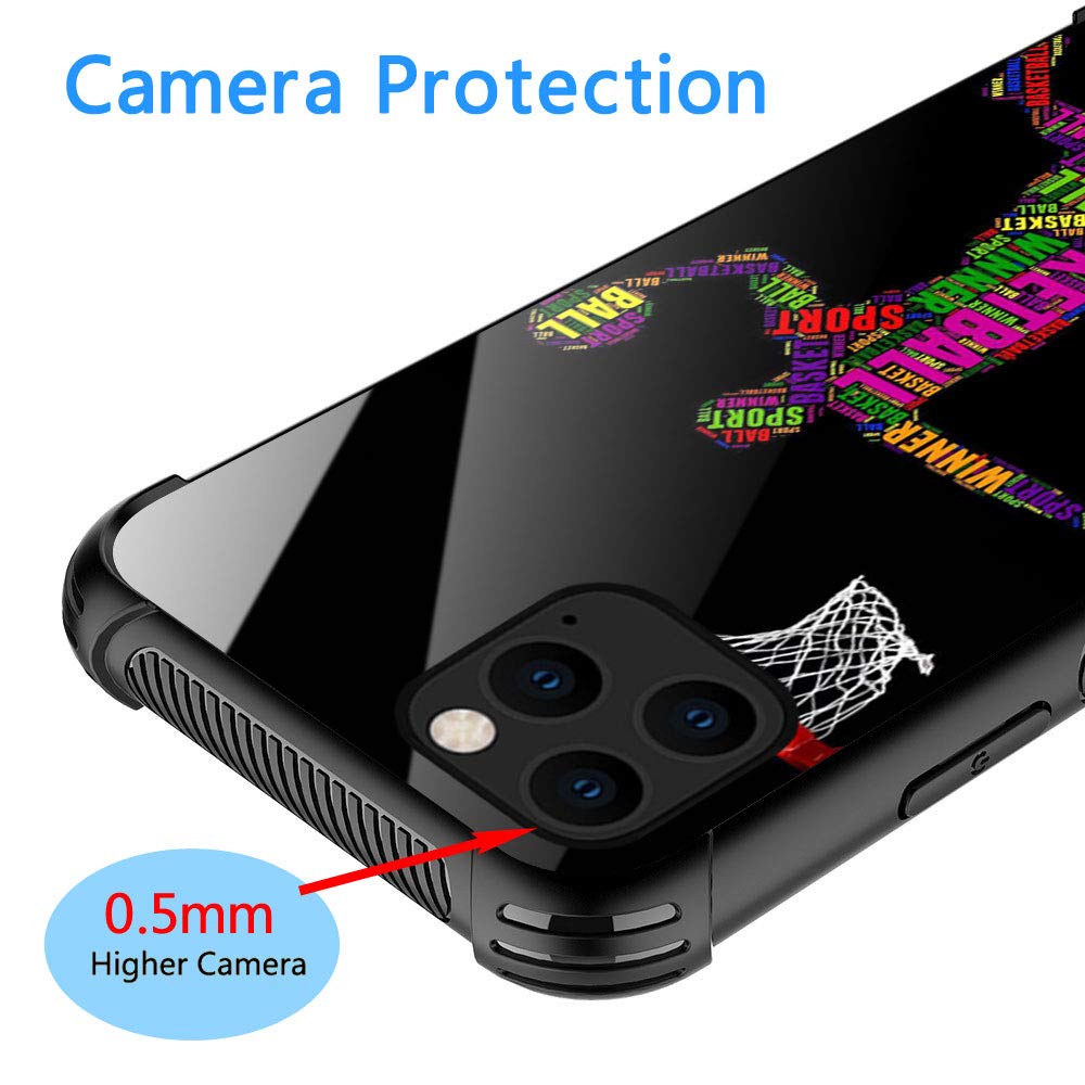 Zhegailian Case Compatible With Iphone 12,Slam Dunk Case For Iphone 12 Pro For Boys Men,Pattern Design Anti Scratch Organic Glas