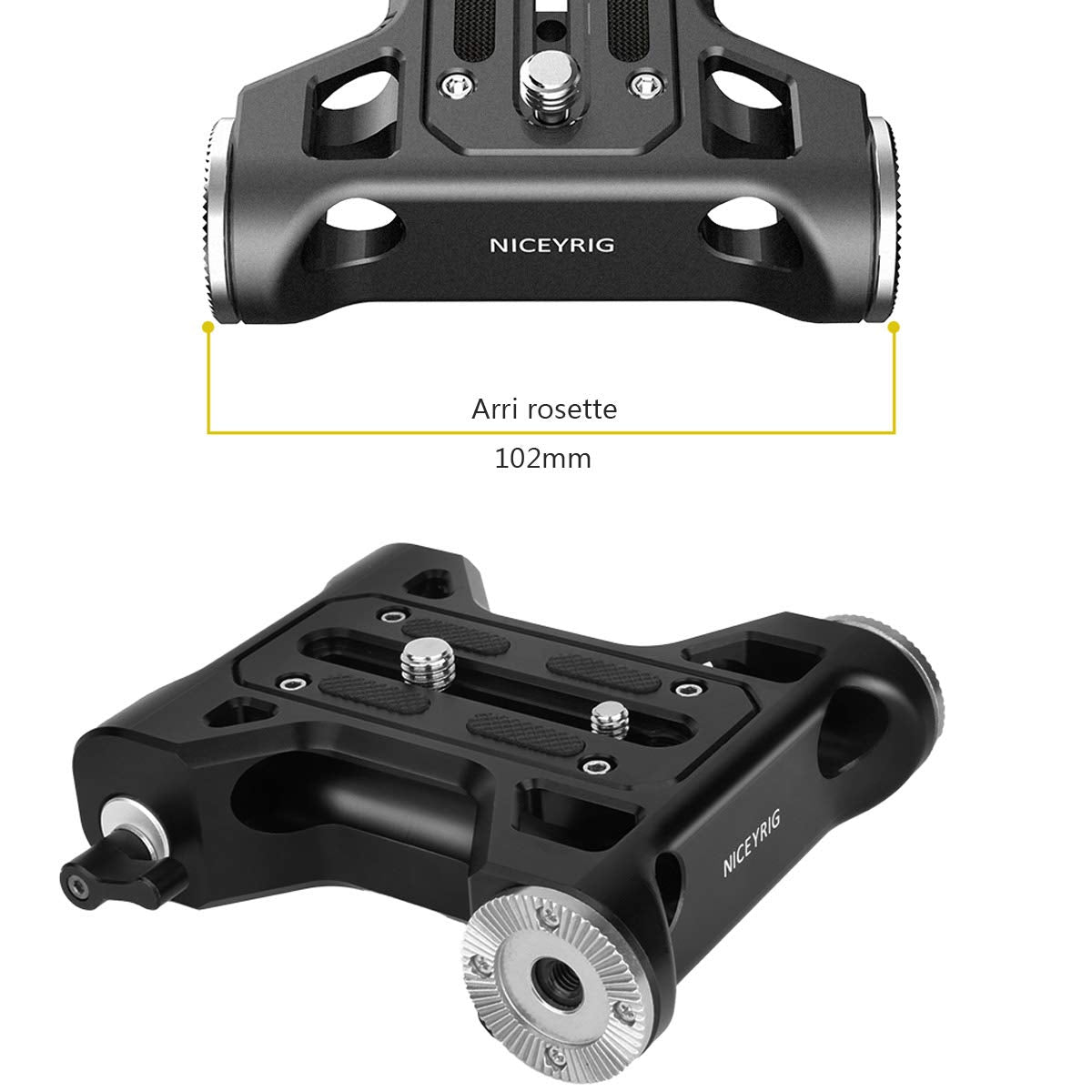 Niceyrig Camera Baseplate With Rosette Mount, 15Mm Rod Base Plate Applicable For Sony Fs5 Fs7 Fx9, Red Dsmc2, Kinefinity Cinema