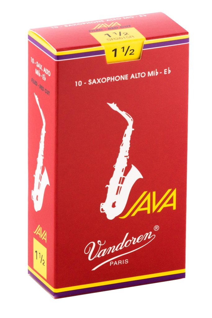 Vandoren Sr2615R Alto Sax Java Red Reeds Strength 1.5; Box Of 10