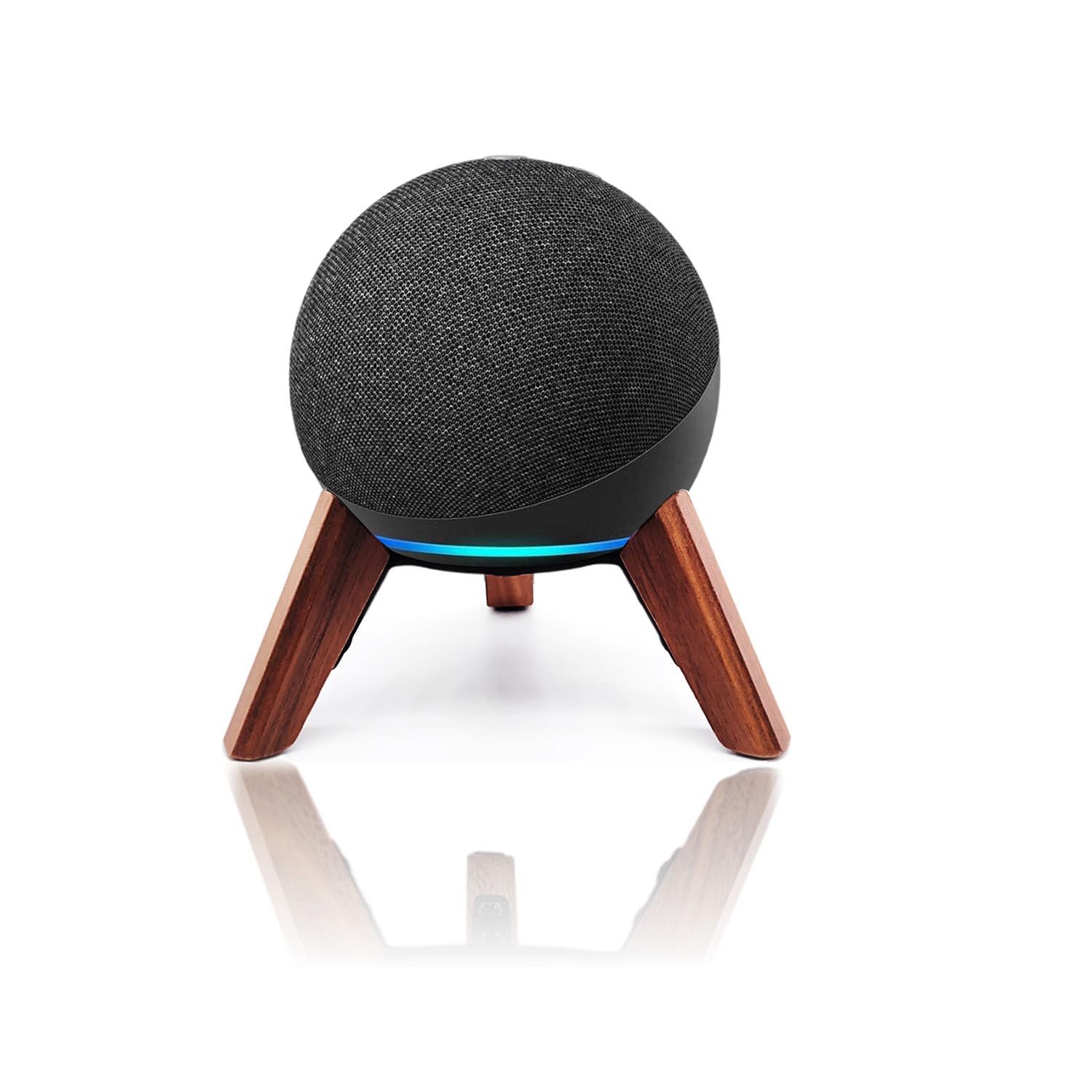 Real Wood Stand For Echo Dots(4Th Gen)(5Th Gen),Tripod Accessories Protect Speaker For Better Sound,Secure Stable Wooden Mount Holder For Echo Dot (Newest Model),(Walnut)