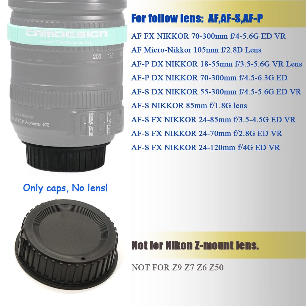 Rear Lens Cap And Front Body Cap For Nikon D850 D7500 D3500 D5600 Dslr With Af,Af S,Af P Lenses,Replaces Nikon Bf 1B Cap And Fir