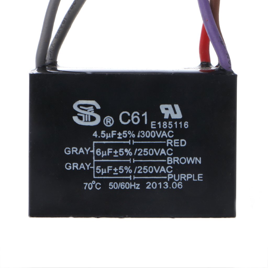Ang Puneng Cbb61 Ceiling Fan Capacitor Electrical Power Relay Connecting Capacitor 4.5Uf+6Uf+5Uf 5 Wire 250V
