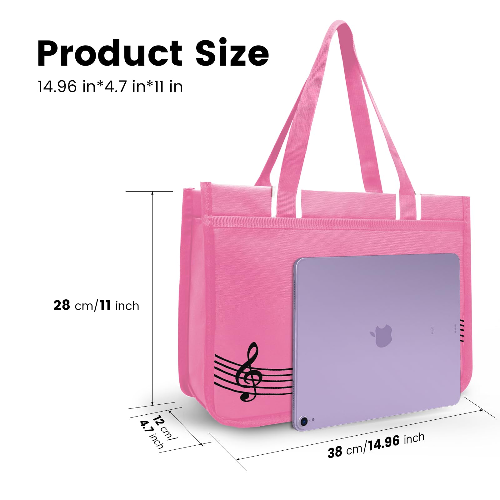 Bestsounds Piano Bag, Zipper Waterproof Music Book Tote Bag Piano Accessories For Students Kids, Women, Gifts For Musicians (Pin