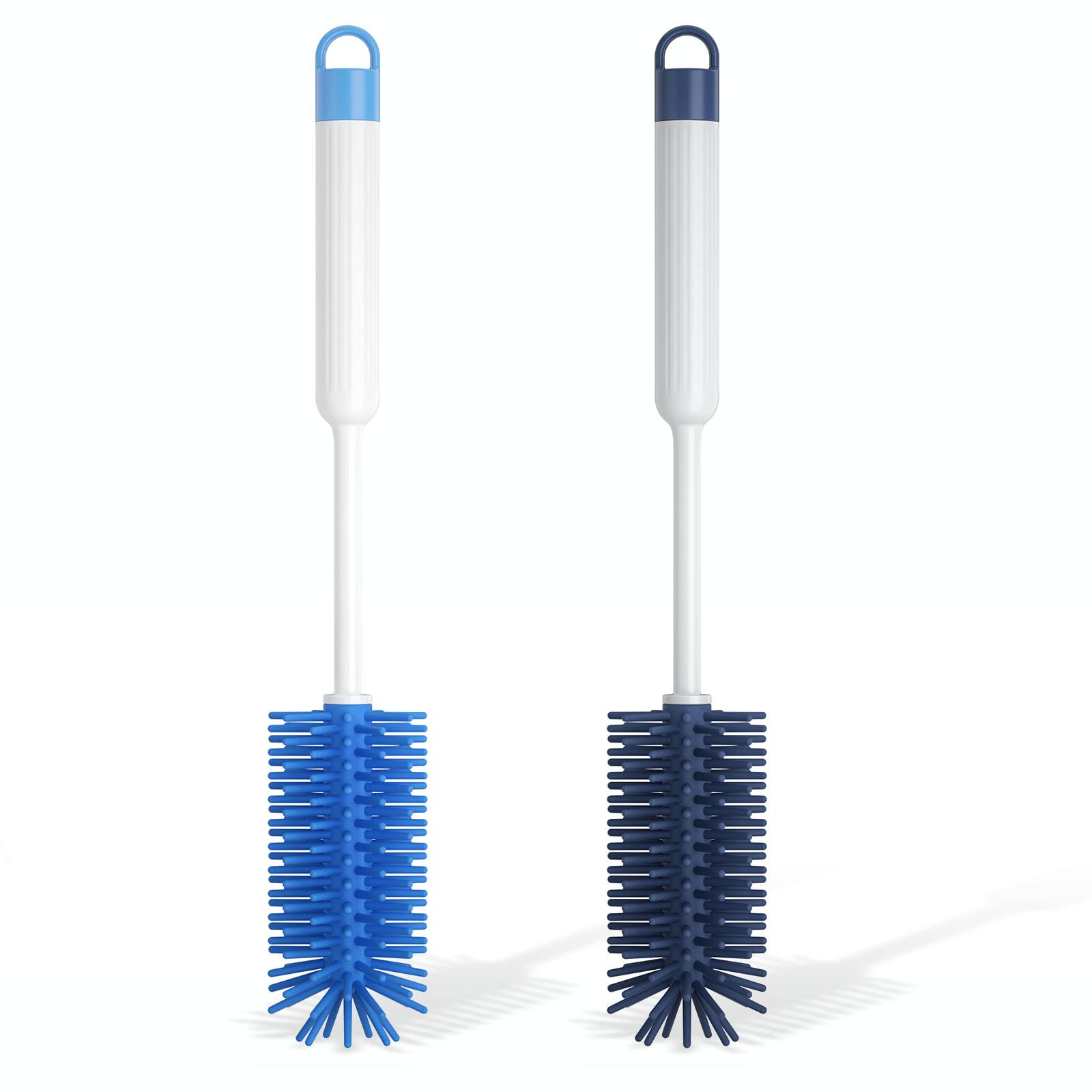 LeLuv Cleaning Brush 2Pack, 13 Silicone Brushes for Cylinders, Grey