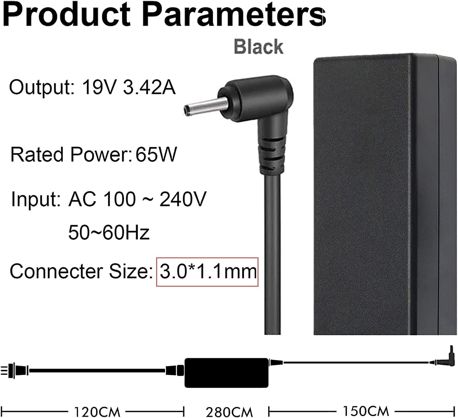 65W Laptop Charger For Acer Aspire 1 3 Go 15 A115 32 A315 24P A315 24Pt A315 58 A315 59 A315 23 A314 23P Ag15 31P:A115 32 C96U A314 23P R3Qa A315 24P R7Vh 24Pt R0Ux 24Pt R90Z A315 58 33Xs 58 350L