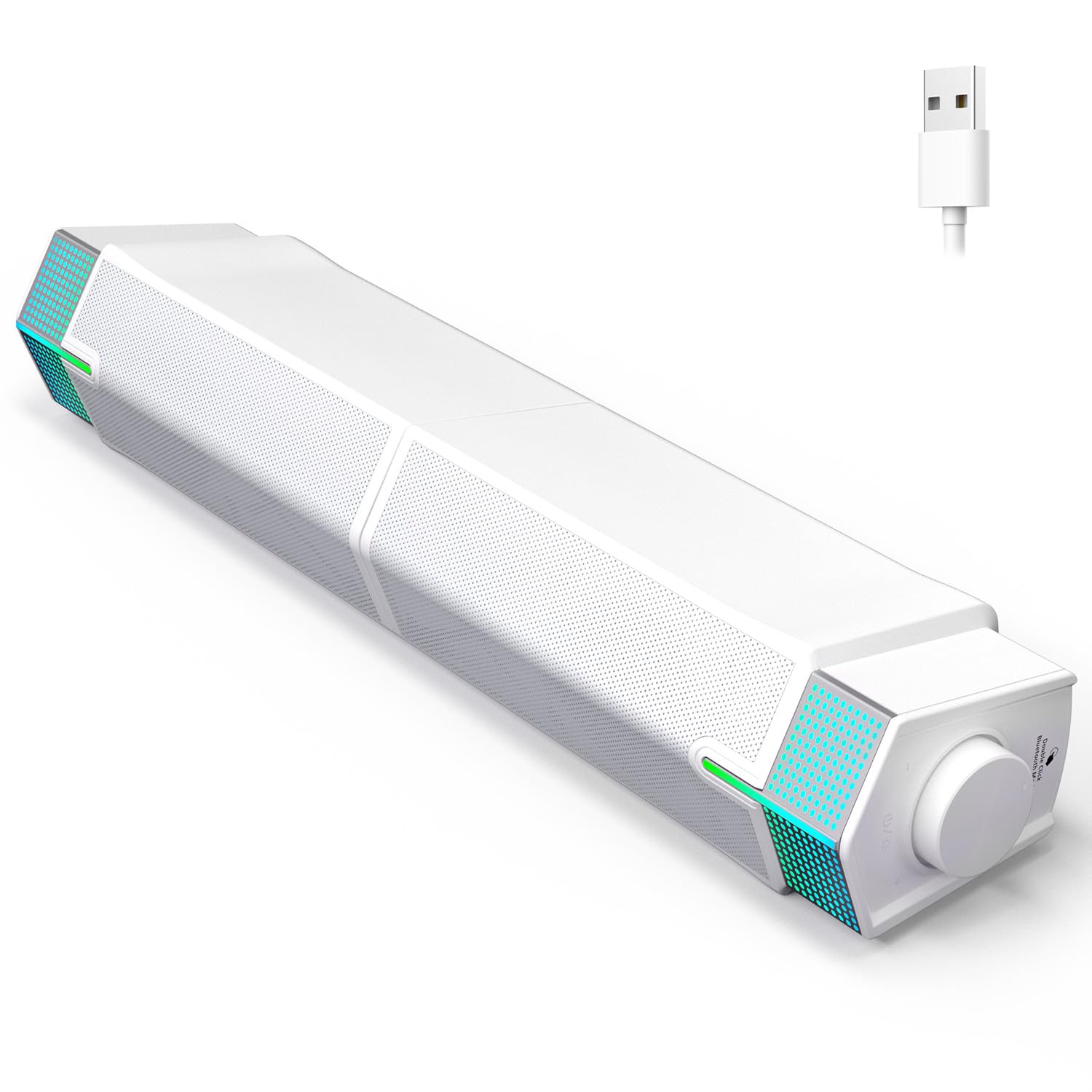 Jeecoo M20 Bluetooth Computer Speakers for PC Desktop Monitor, Gaming PC Sound Bar - Wired USB-Powered, Superb Stereo Sound, wit